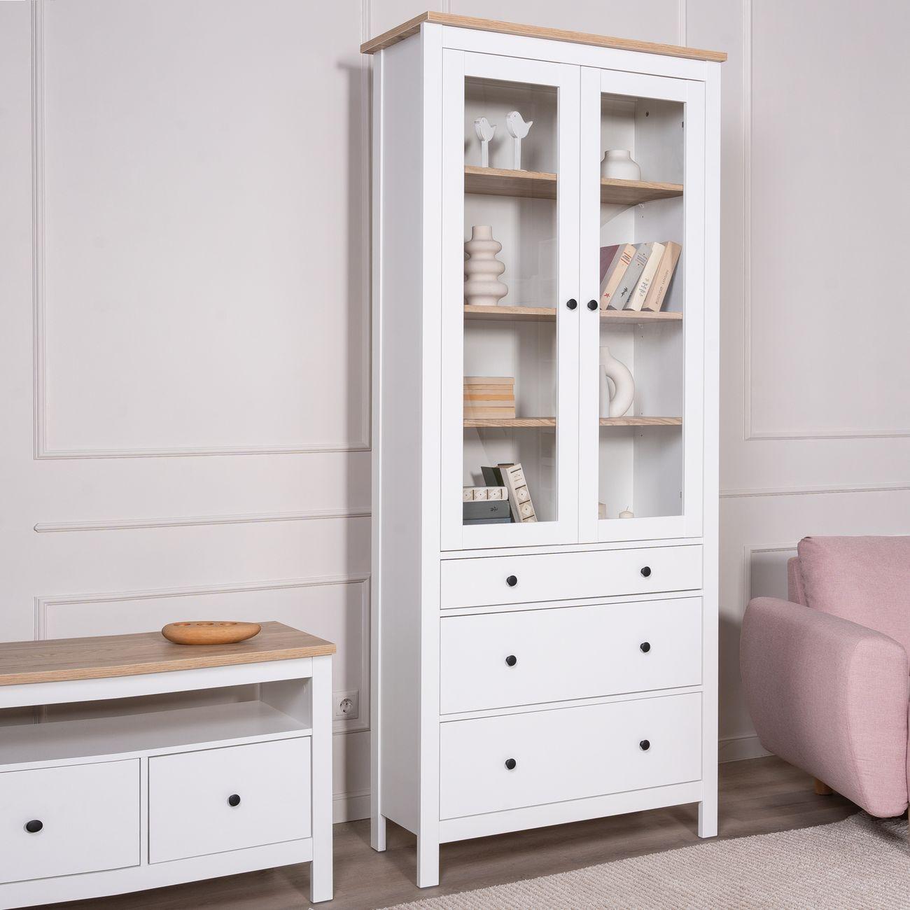 Шкаф Гуд Лакк 2.08.07.130.14 САГА 90 белый/ясень