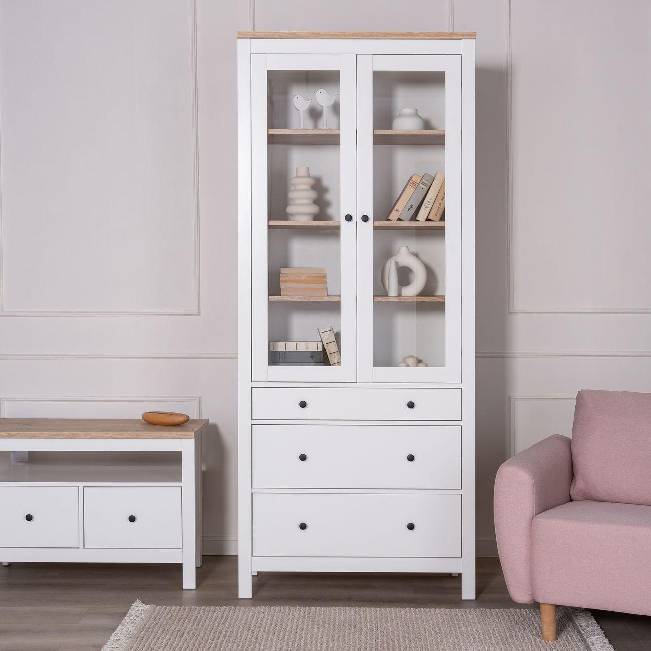 Шкаф Гуд Лакк 2.08.07.130.14 САГА 90 белый/ясень