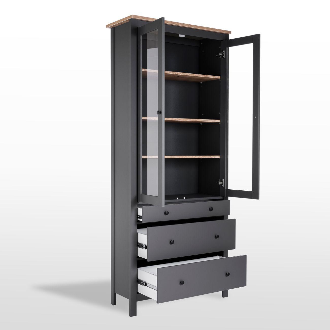 Шкаф Гуд Лакк 2.08.07.130.15 САГА 90 серый/ясень