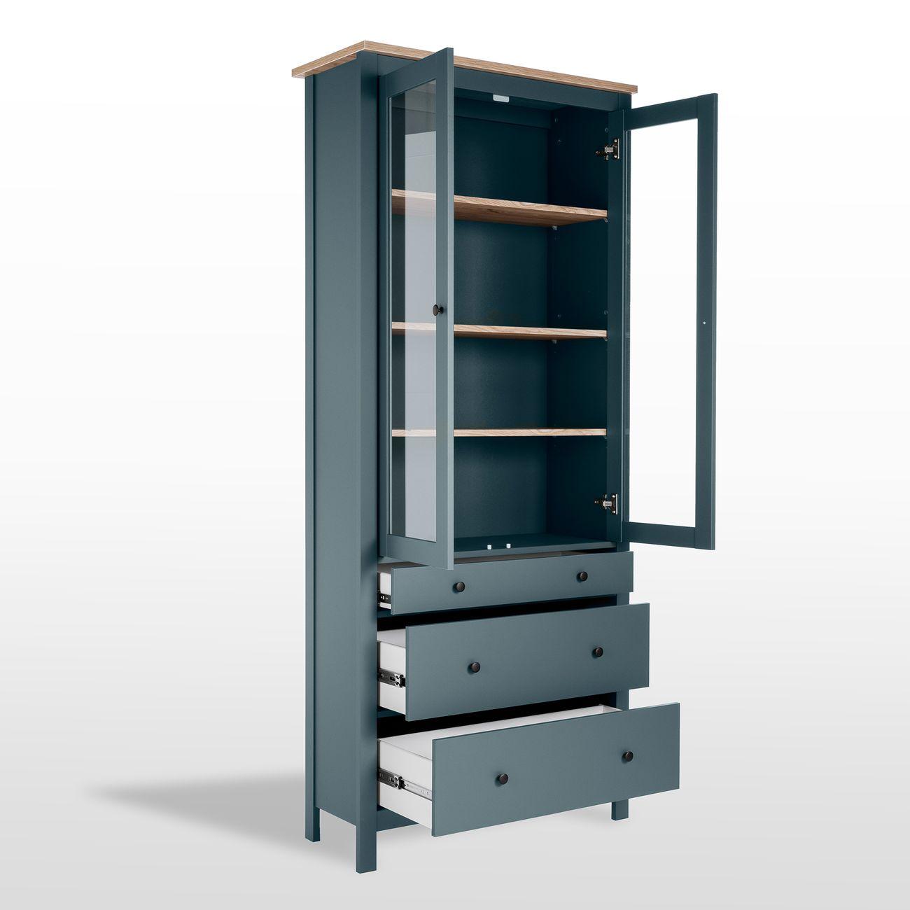 Шкаф Гуд Лакк 2.08.07.130.16 САГА 90 темно-бирюзовый/ясень