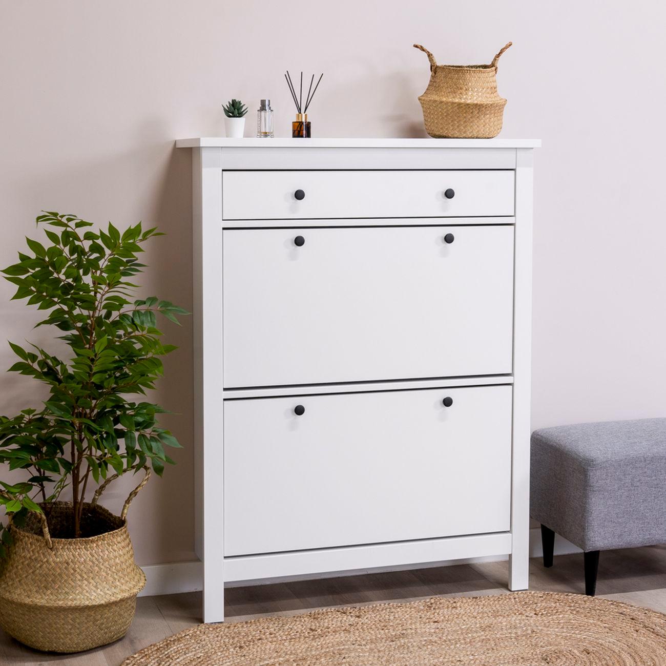 Обувница Гуд Лакк 2.08.10.190.1 САГА 92х122 белая