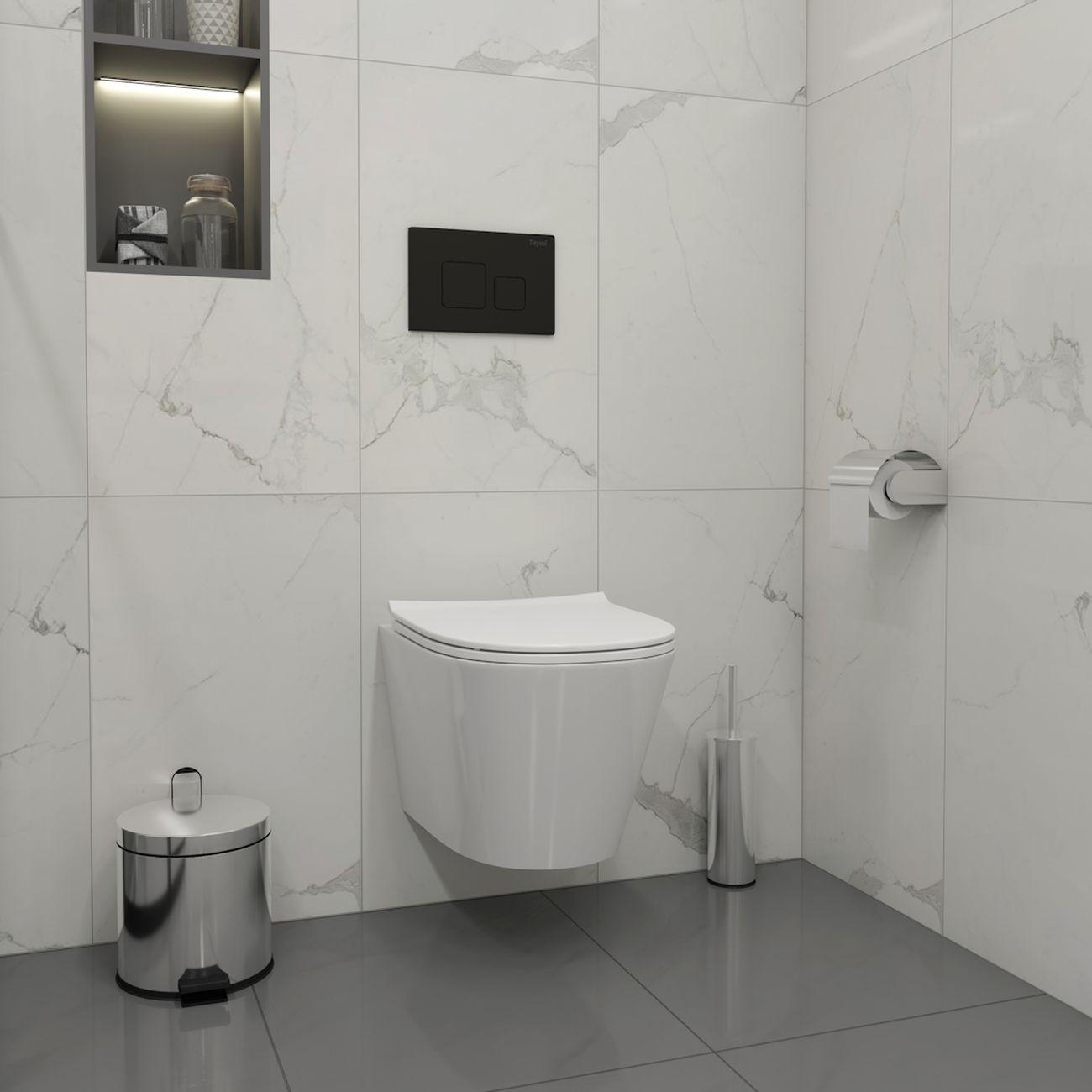 Комплекты для монтажа унитаза Teymi Solli Pro Vortex кнопка черная F16321