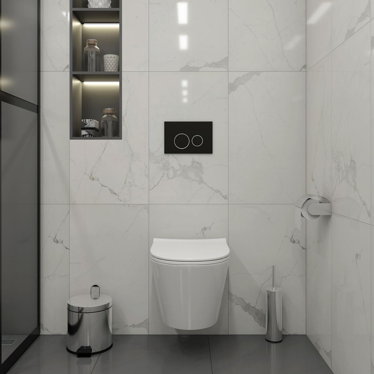 Комплекты для монтажа унитаза Teymi Solli Pro Vortex кнопка черная / хром F16336