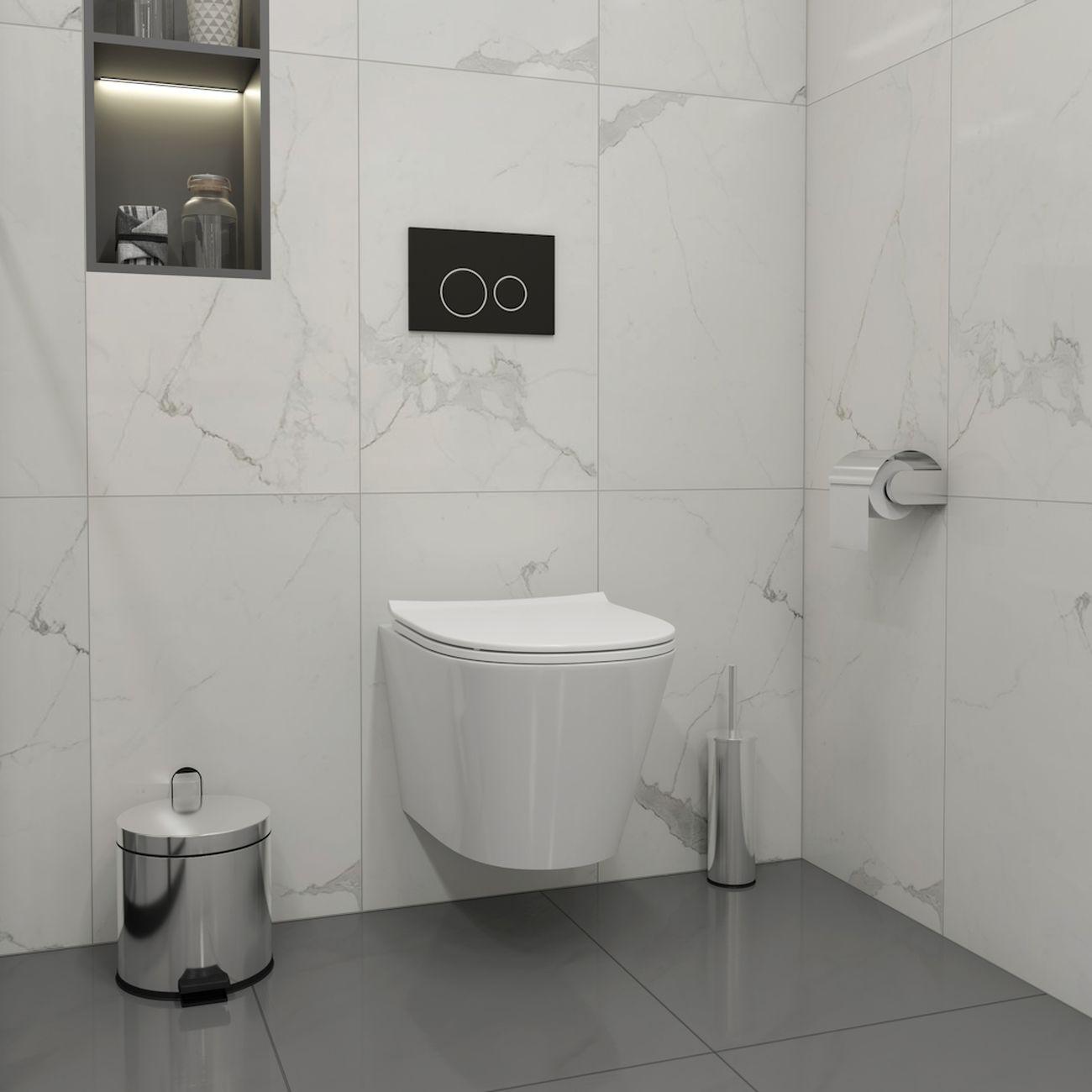 Комплекты для монтажа унитаза Teymi Solli Pro Vortex кнопка черная / хром F16336