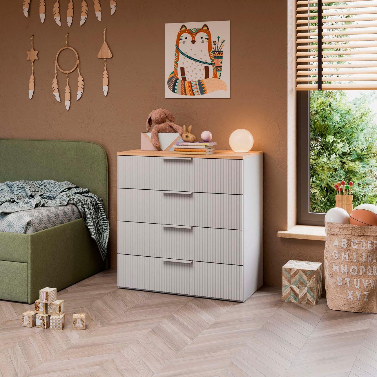 Комод Трия Айрис Белый снег/Дуб крафт золотой 286537