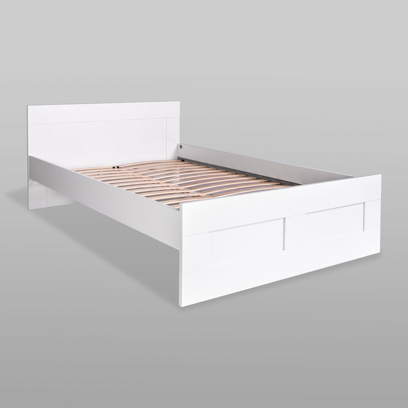 Кровать Гуд Лакк Сириус двойная 140х200 белый 2.02.04.600.1