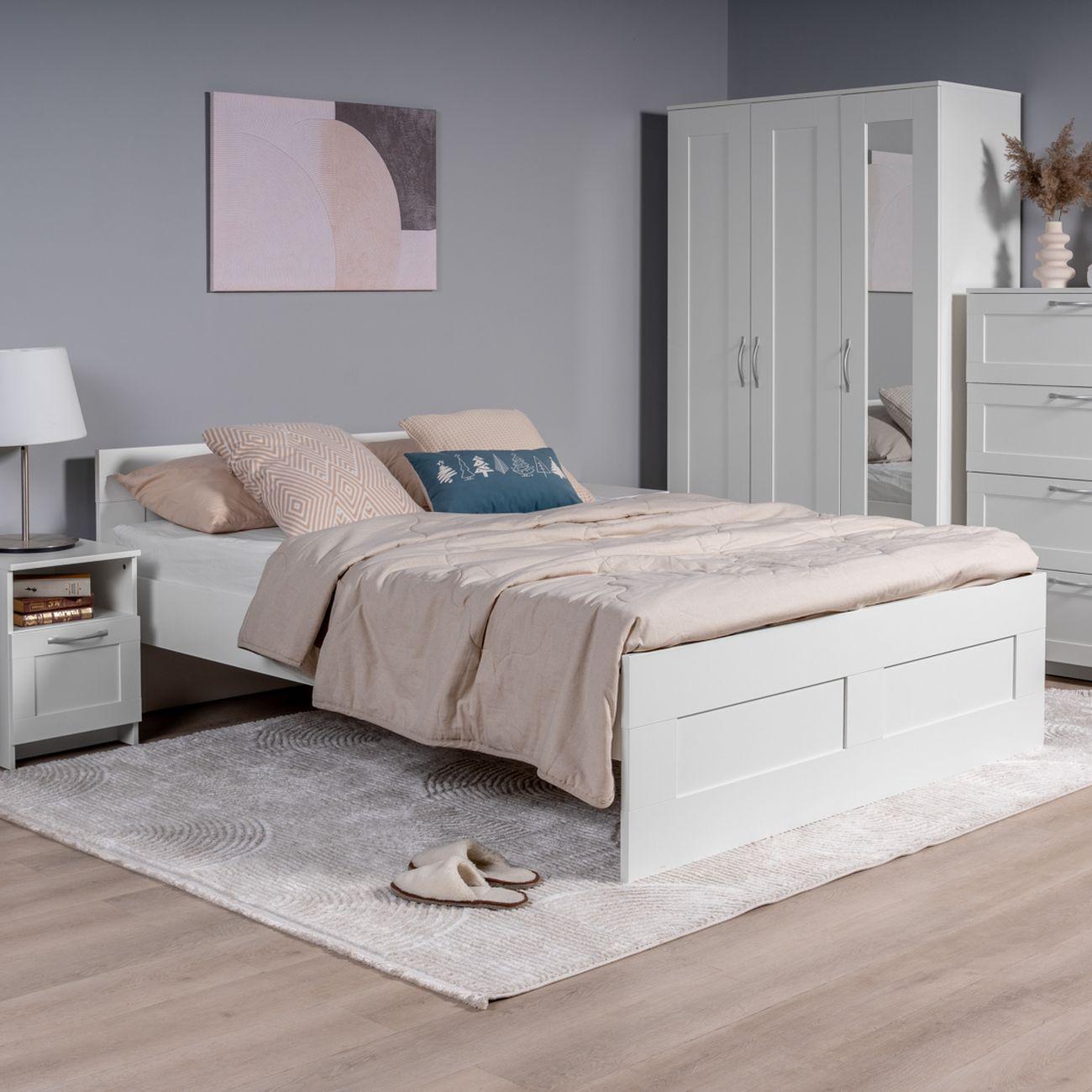 Кровать Гуд Лакк Сириус двойная 160х200 белый 2.02.04.610.1