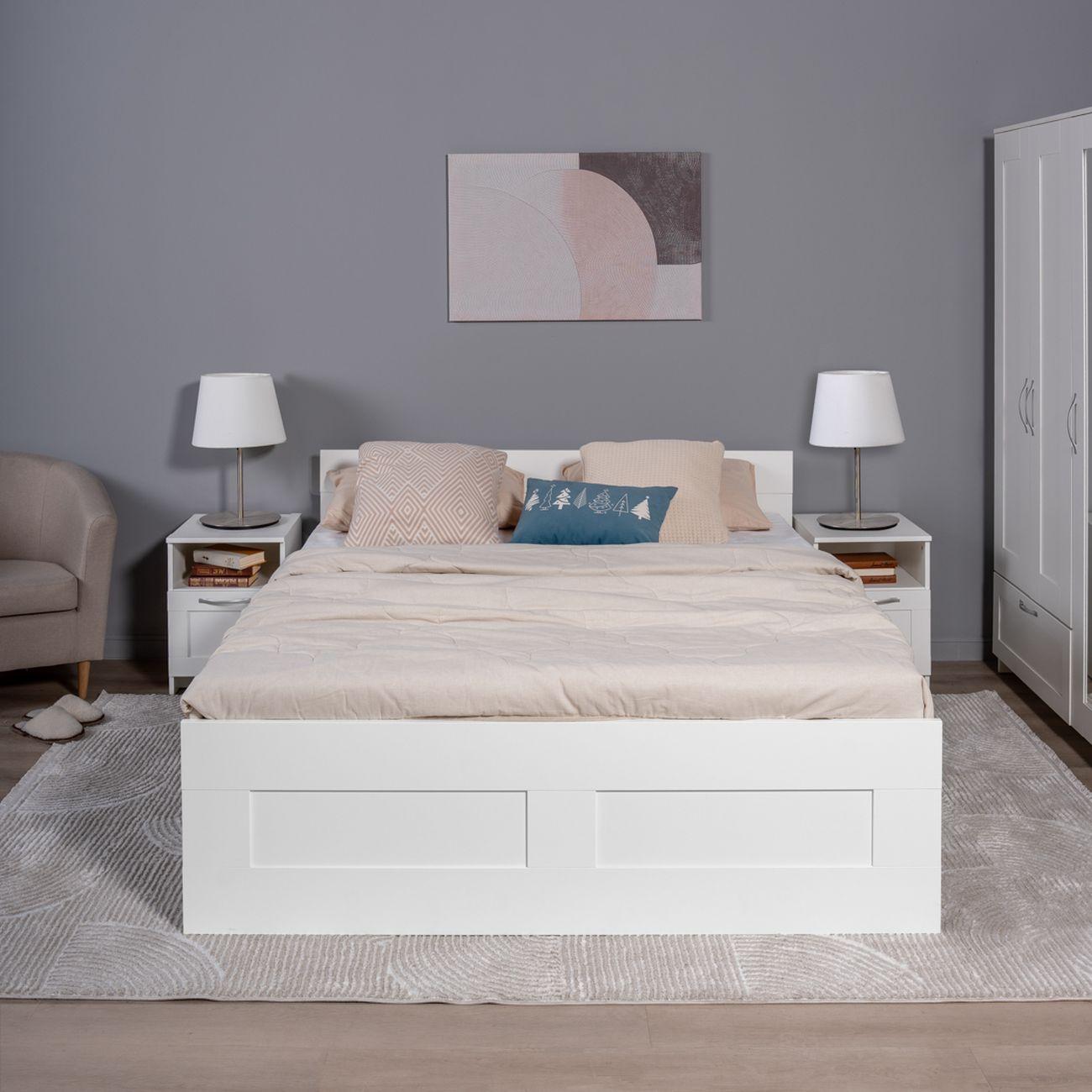 Кровать Гуд Лакк Сириус двойная 160х200 белый 2.02.04.610.1