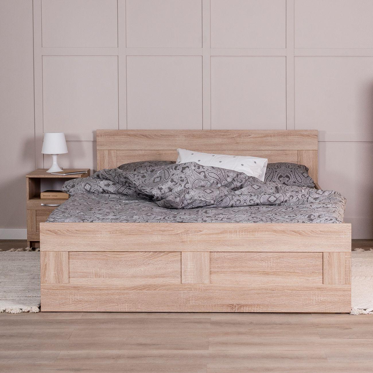 Кровать Гуд Лакк Сириус двойная 160х200 дуб сонома 2.02.04.610.3