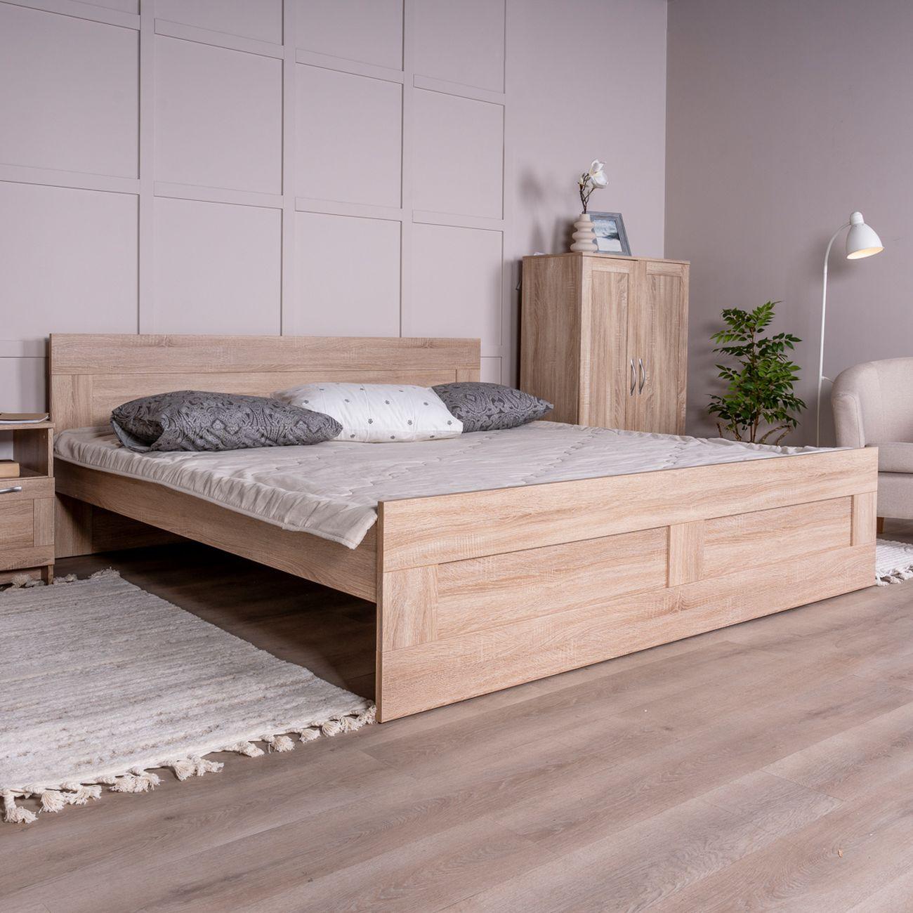 Кровать Гуд Лакк Сириус двойная 180х200 дуб сонома 2.02.04.620.3