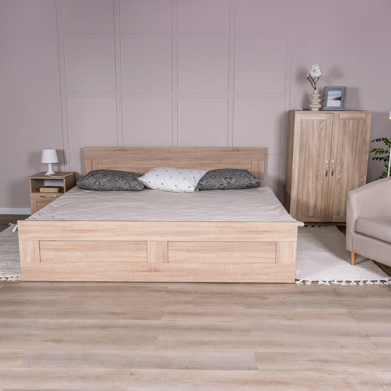 Кровать Гуд Лакк Сириус двойная 180х200 дуб сонома 2.02.04.620.3