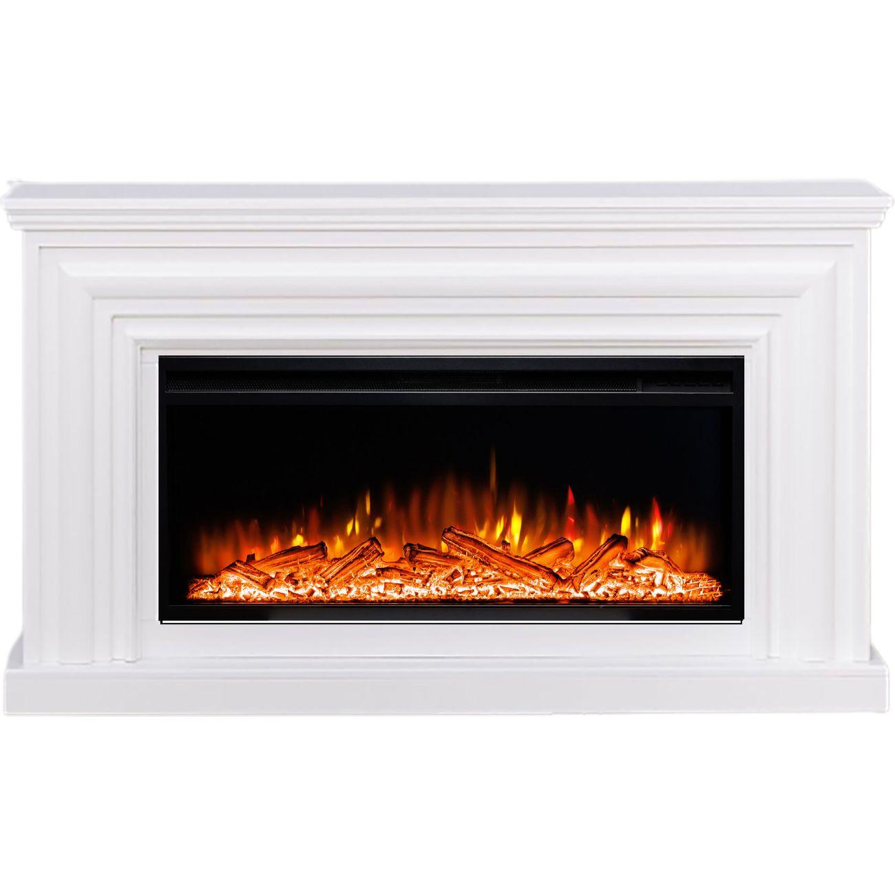 Электрокамин ELEKAM Vakanda с очагом Pulsar 38 белый с черным