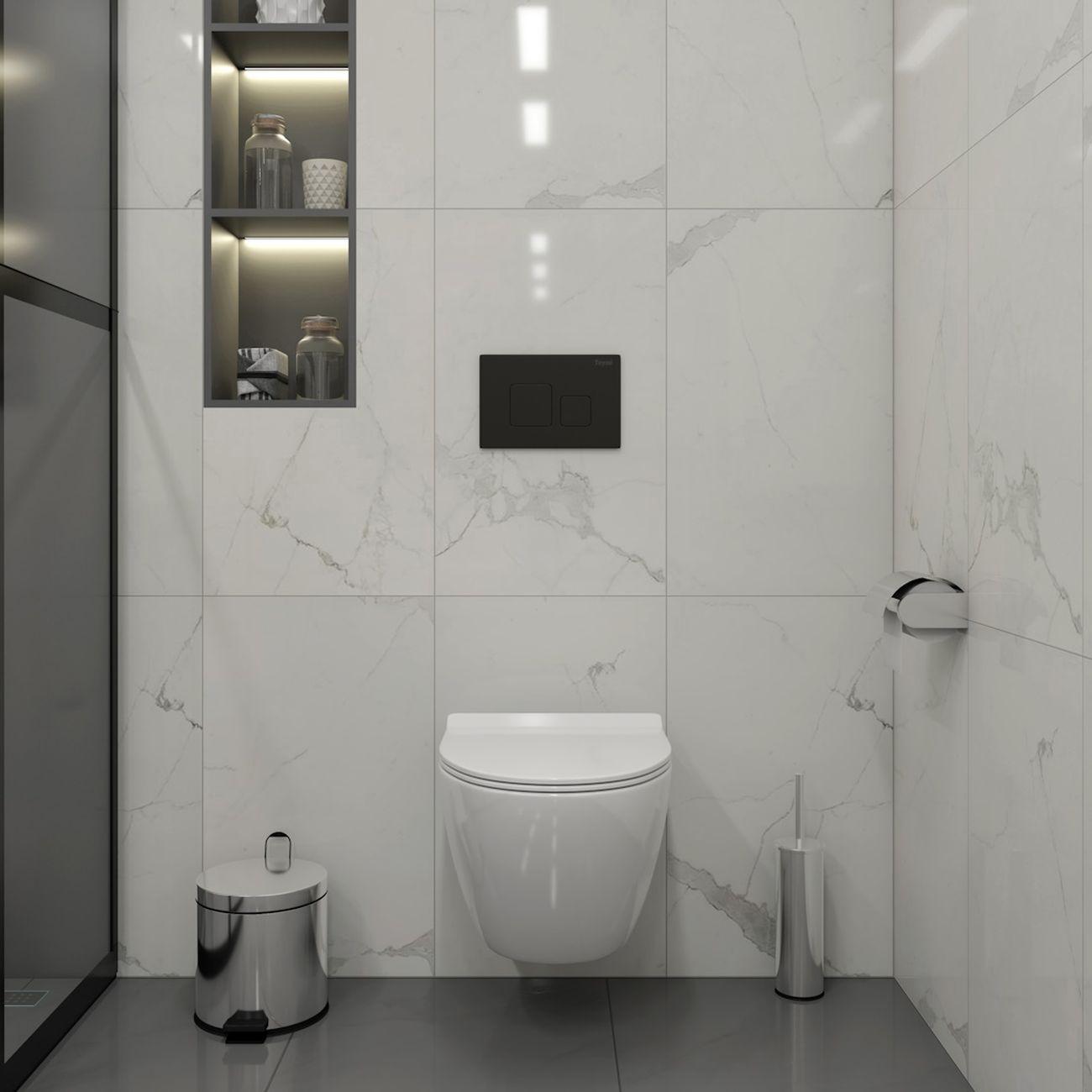 Комплекты для монтажа унитаза Teymi Lina PP Vortex кнопка черная F16465