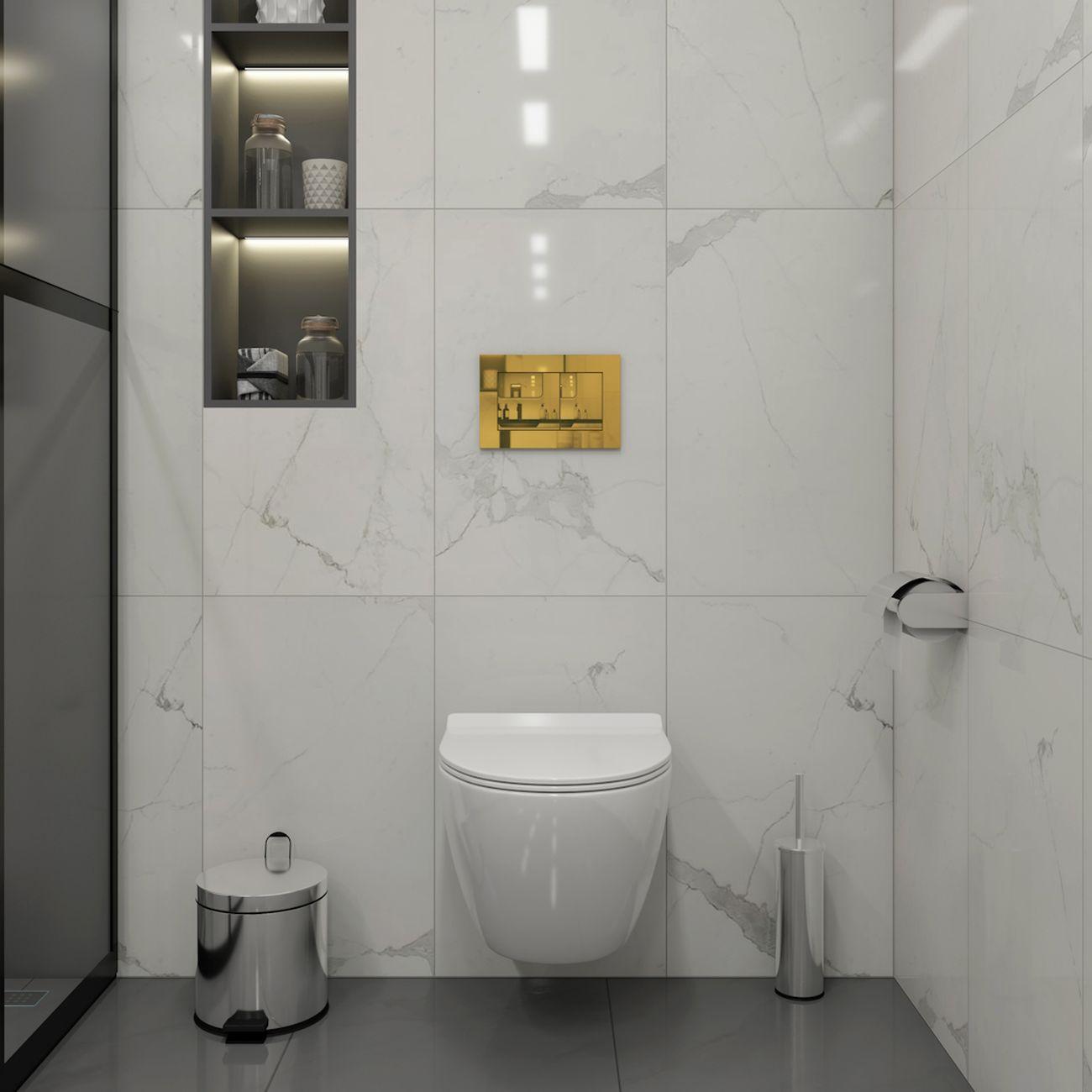 Комплекты для монтажа унитаза Teymi Lina PP Vortex кнопка золото F16470