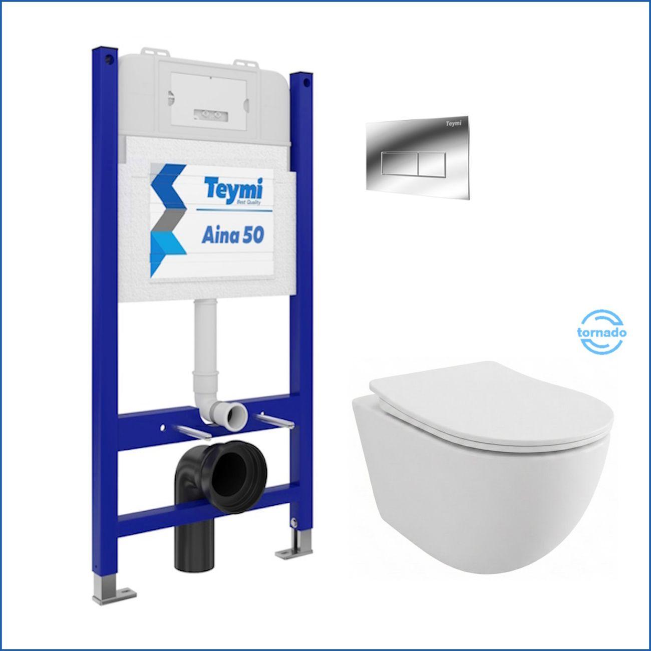 Комплекты для монтажа унитаза Teymi Lina PP Vortex кнопка хром F16472