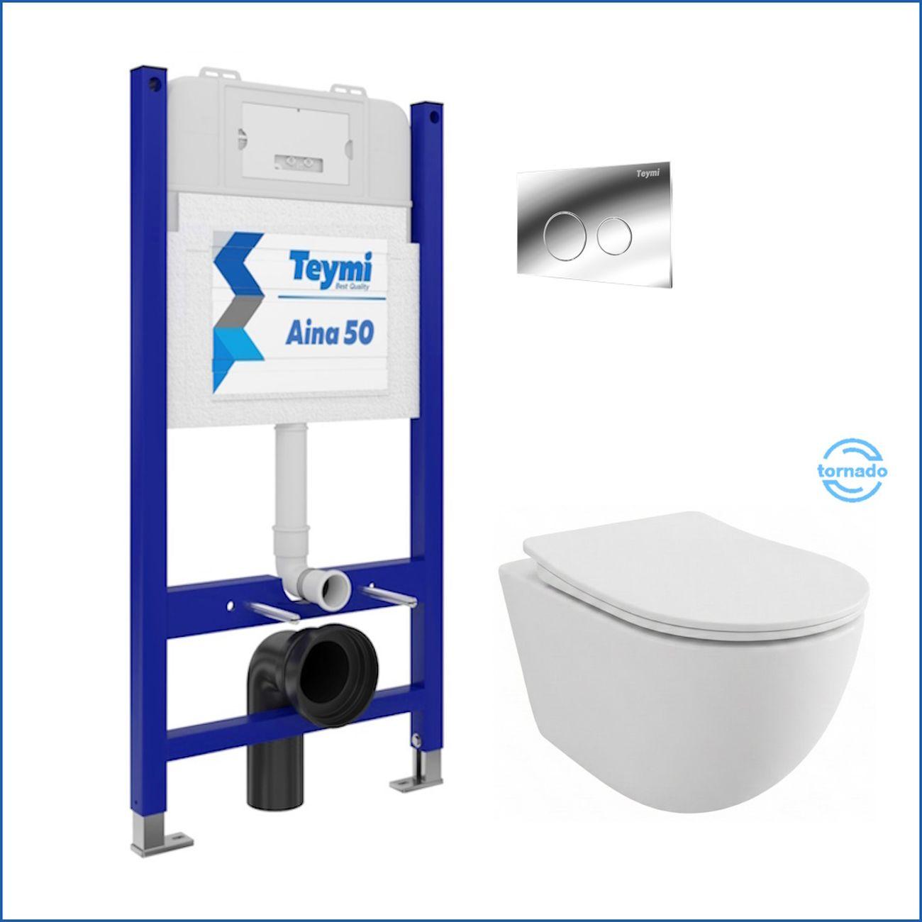 Комплекты для монтажа унитаза Teymi Lina PP Vortex кнопка хром F16478