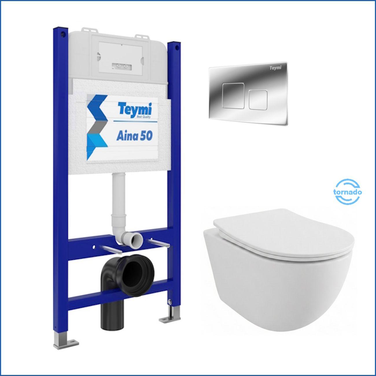 Комплекты для монтажа унитаза Teymi Lina PP Vortex кнопка хром F16488