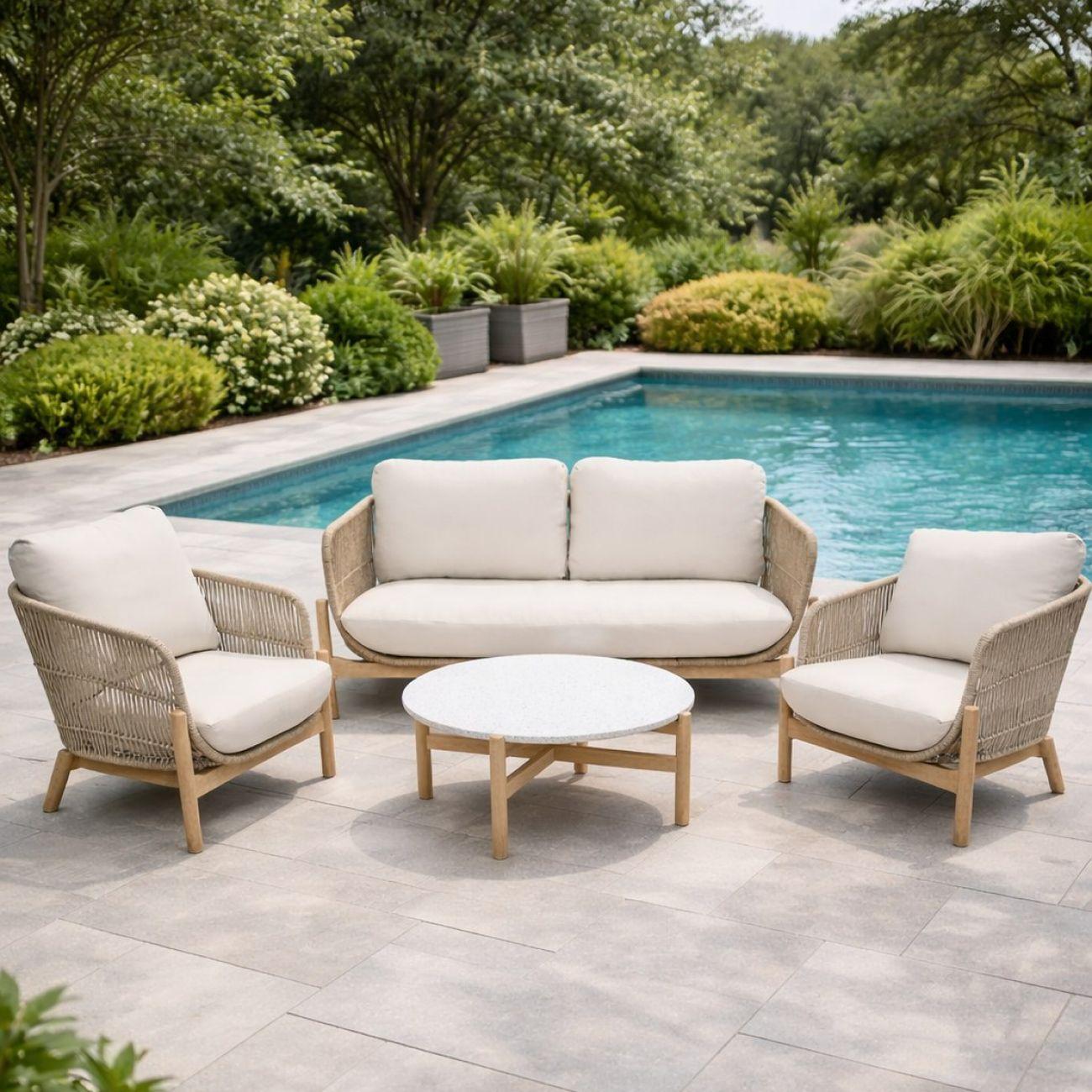 Комплект садовой мебели Royal Family ELEONORA, 2-х местный диван из акации бежевый