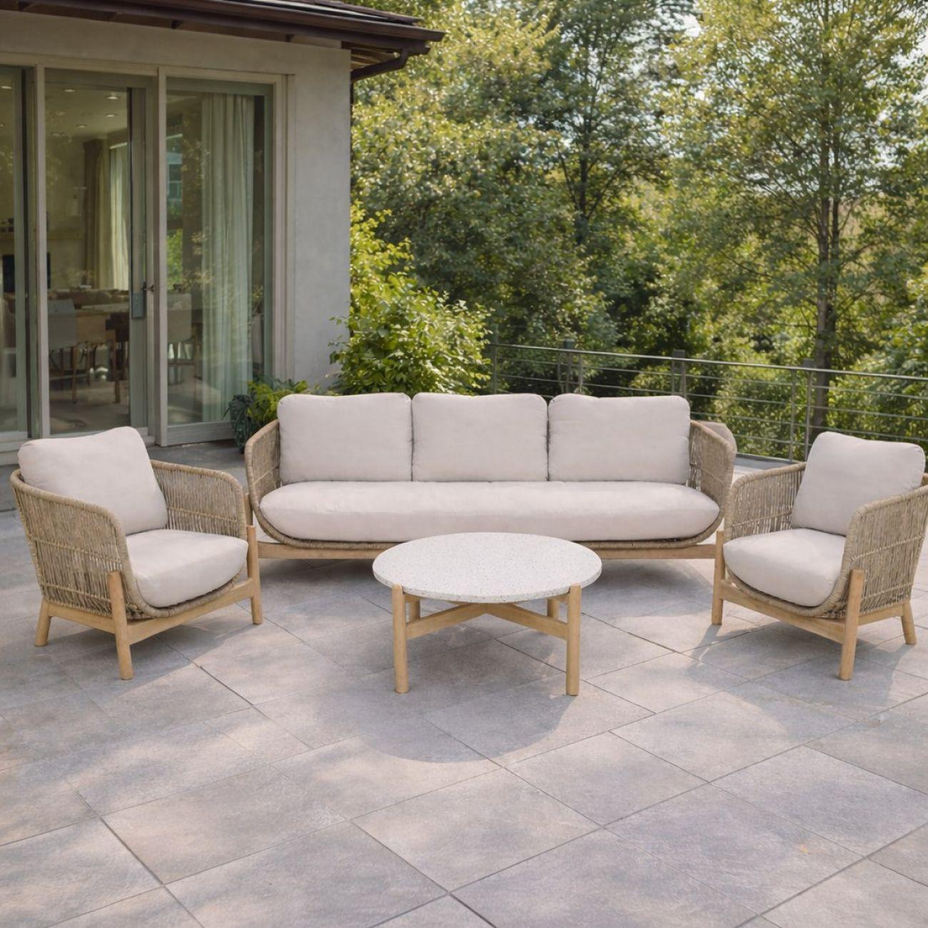 Комплект садовой мебели Royal Family ELEONORA, 3-х местный диван из акации бежевый