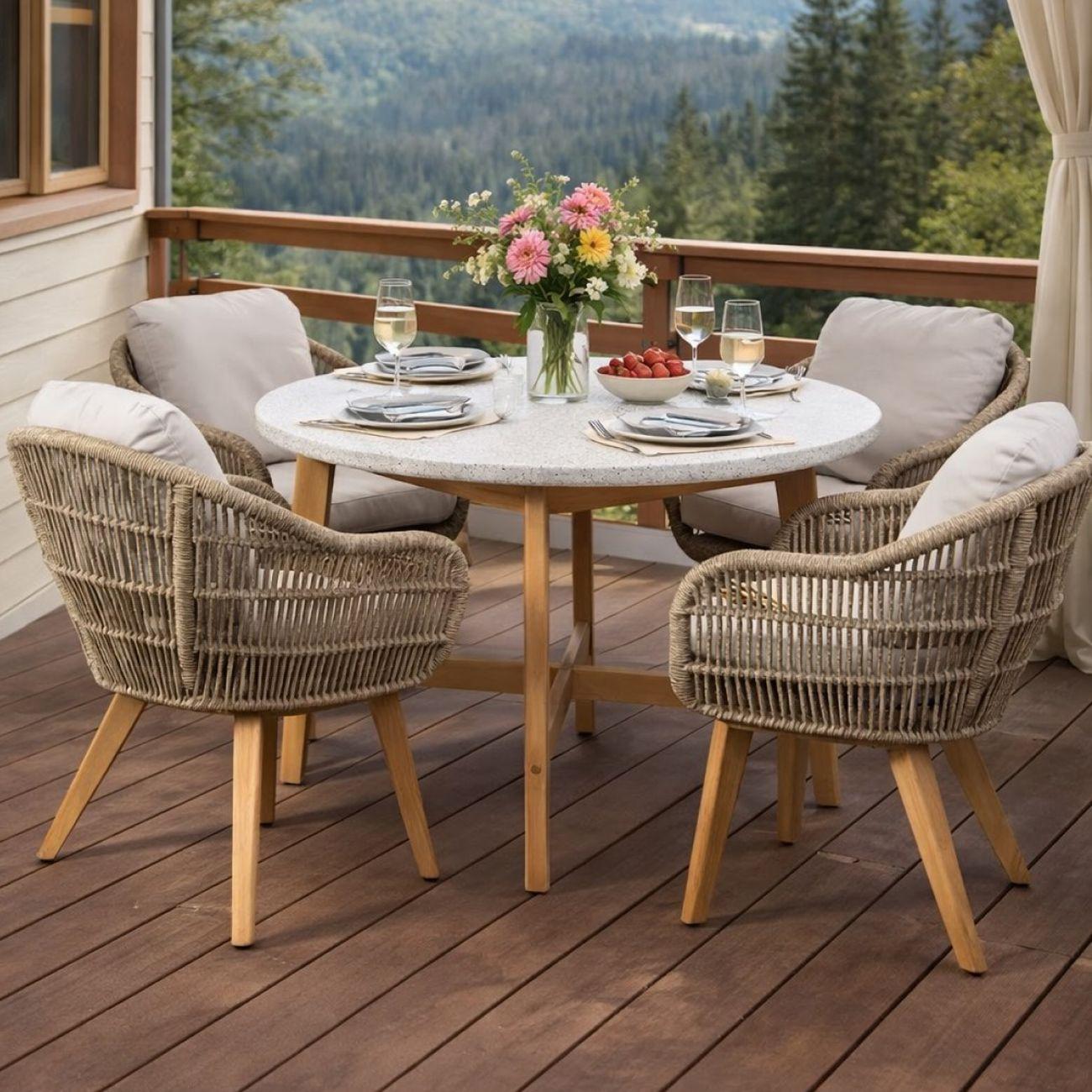 Комплект садовой мебели Royal Family ELEONORA на 4 персоны акация бежевый