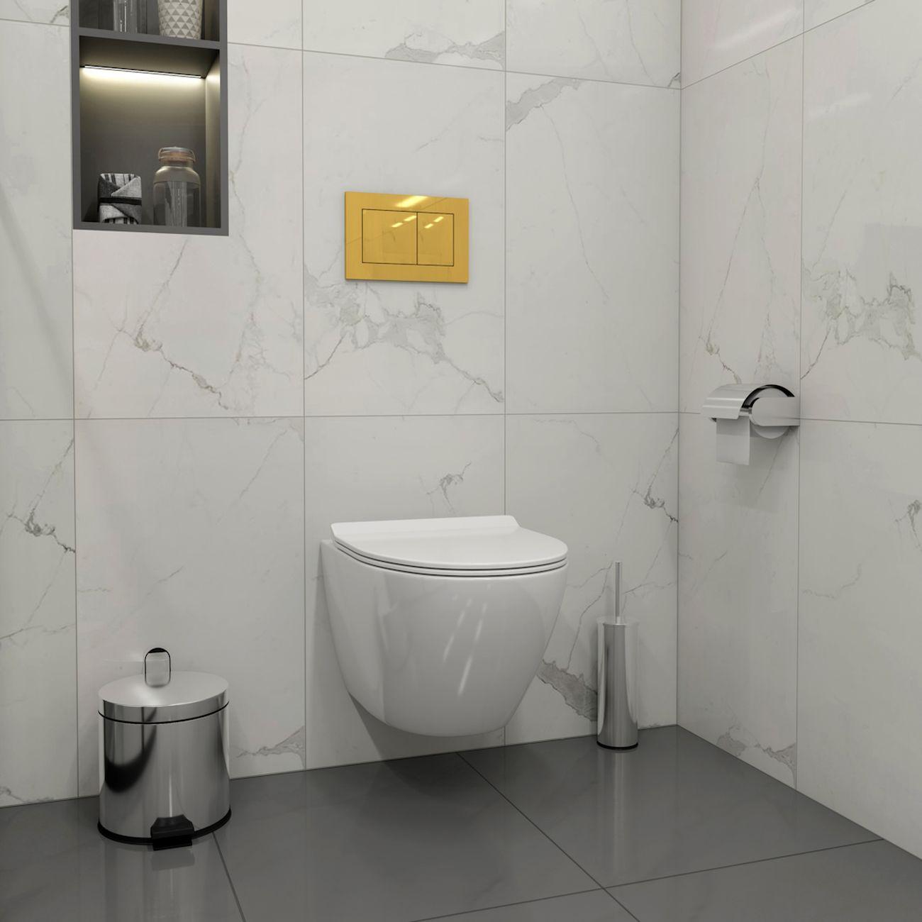 Комплекты для монтажа унитаза Teymi Lina PP Vortex кнопка золото F16494