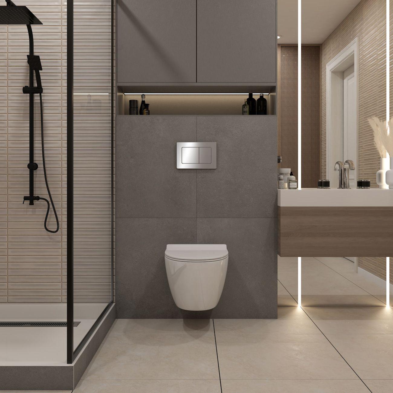 Комплекты для монтажа унитаза Teymi Lina PP Vortex кнопка нержавеющая сталь F16511