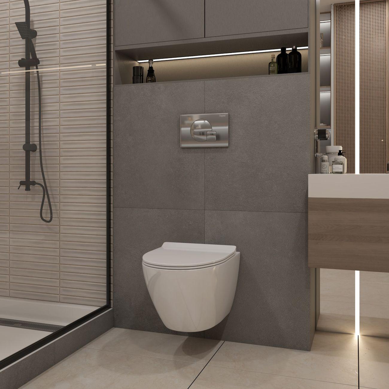 Комплекты для монтажа унитаза Teymi Lina PP Vortex кнопка хром F16515