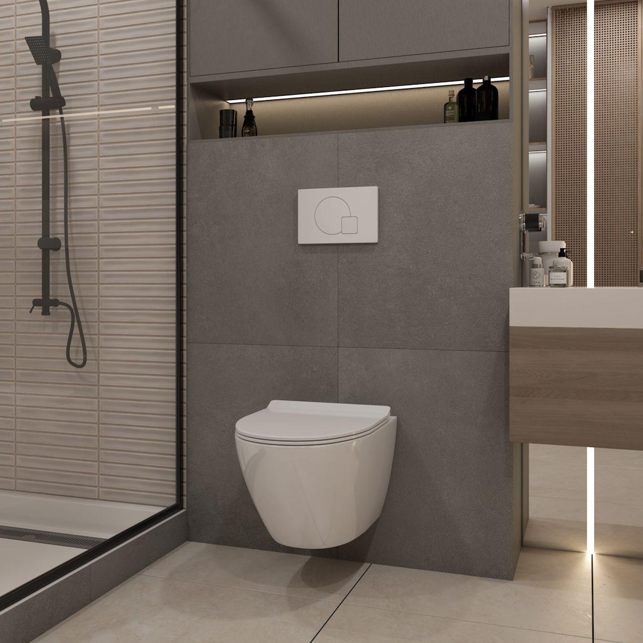 Комплекты для монтажа унитаза Teymi Lina PP Vortex кнопка белая F16517