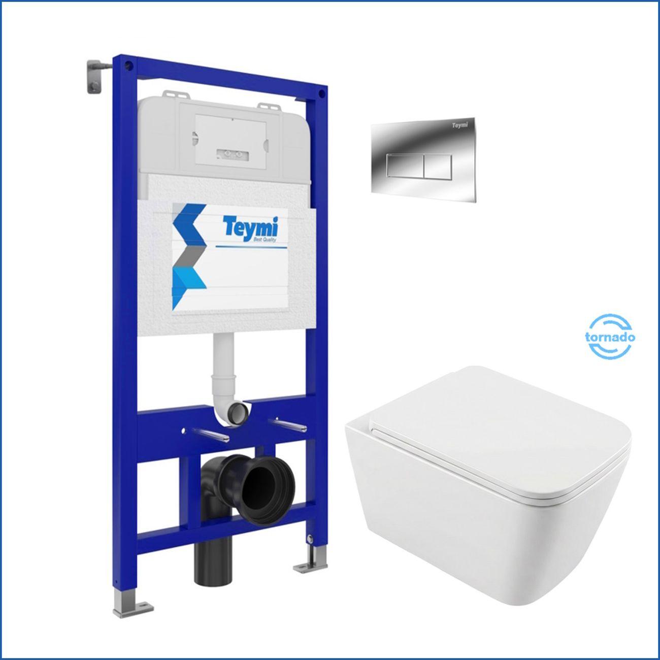 Комплекты для монтажа унитаза Teymi Helmi PP Vortex кнопка хром F16520