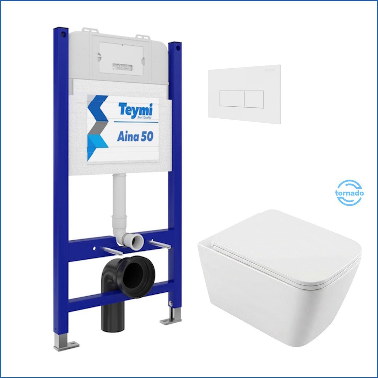 Комплекты для монтажа унитаза Teymi Helmi PP Vortex кнопка белая F16546