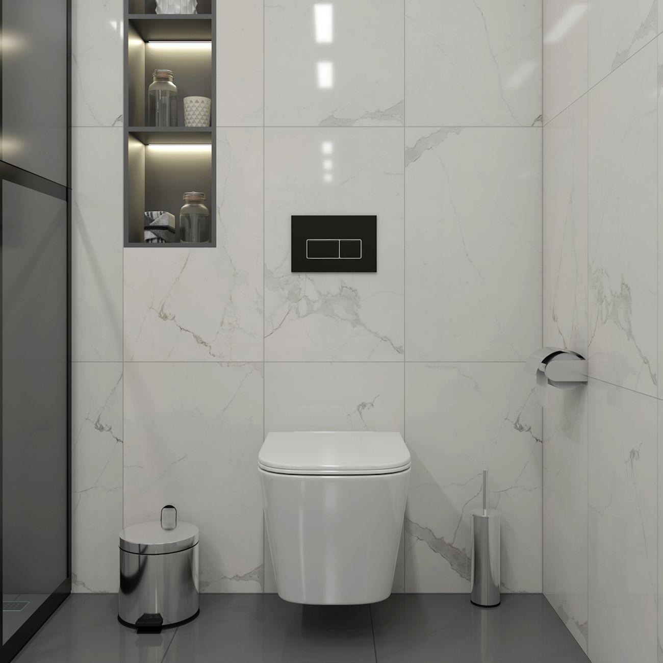 Комплекты для монтажа унитаза Teymi Helmi PP Vortex кнопка черная / хром F16548