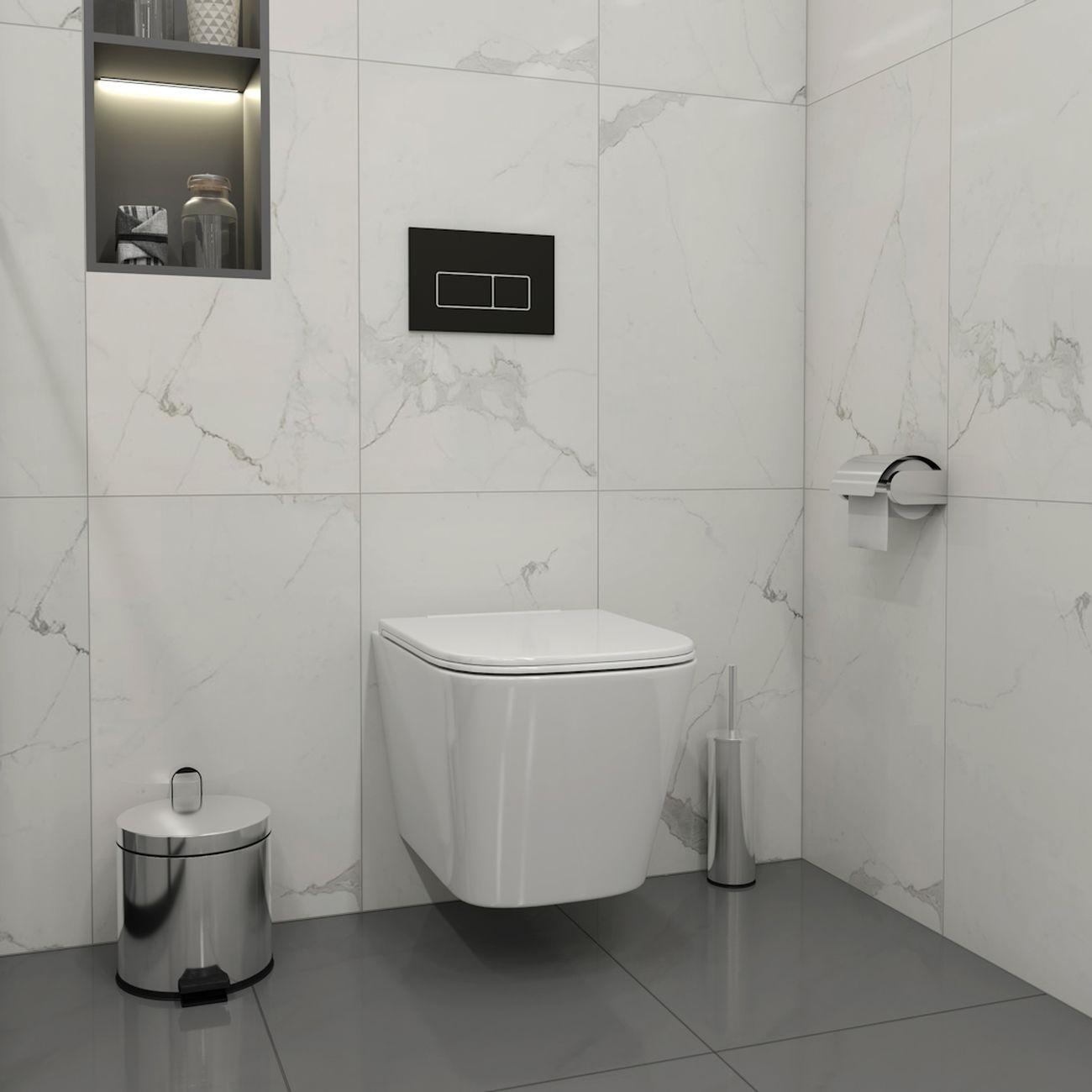 Комплекты для монтажа унитаза Teymi Helmi PP Vortex кнопка черная / хром F16548