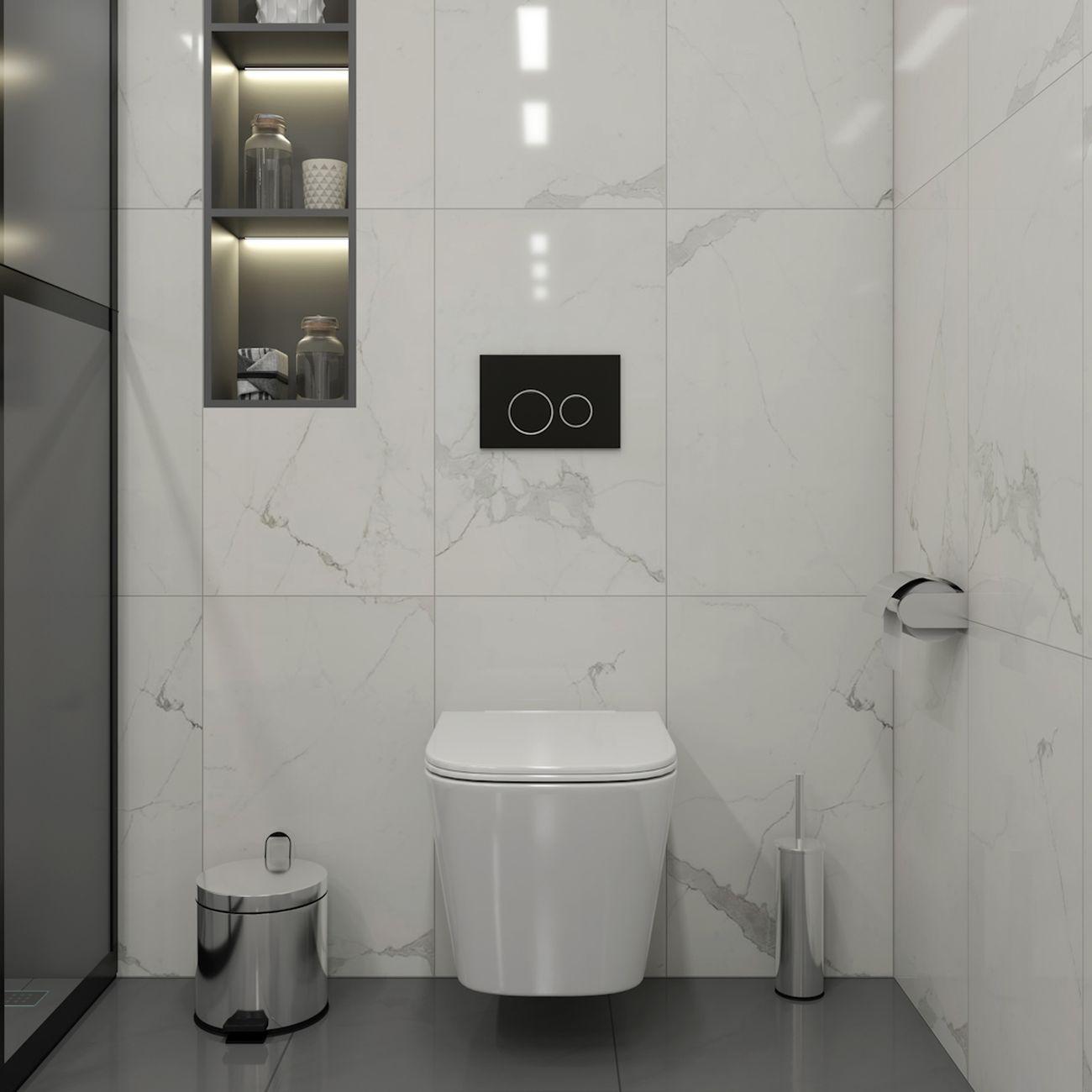 Комплекты для монтажа унитаза Teymi Helmi PP Vortex кнопка черная / хром F16554