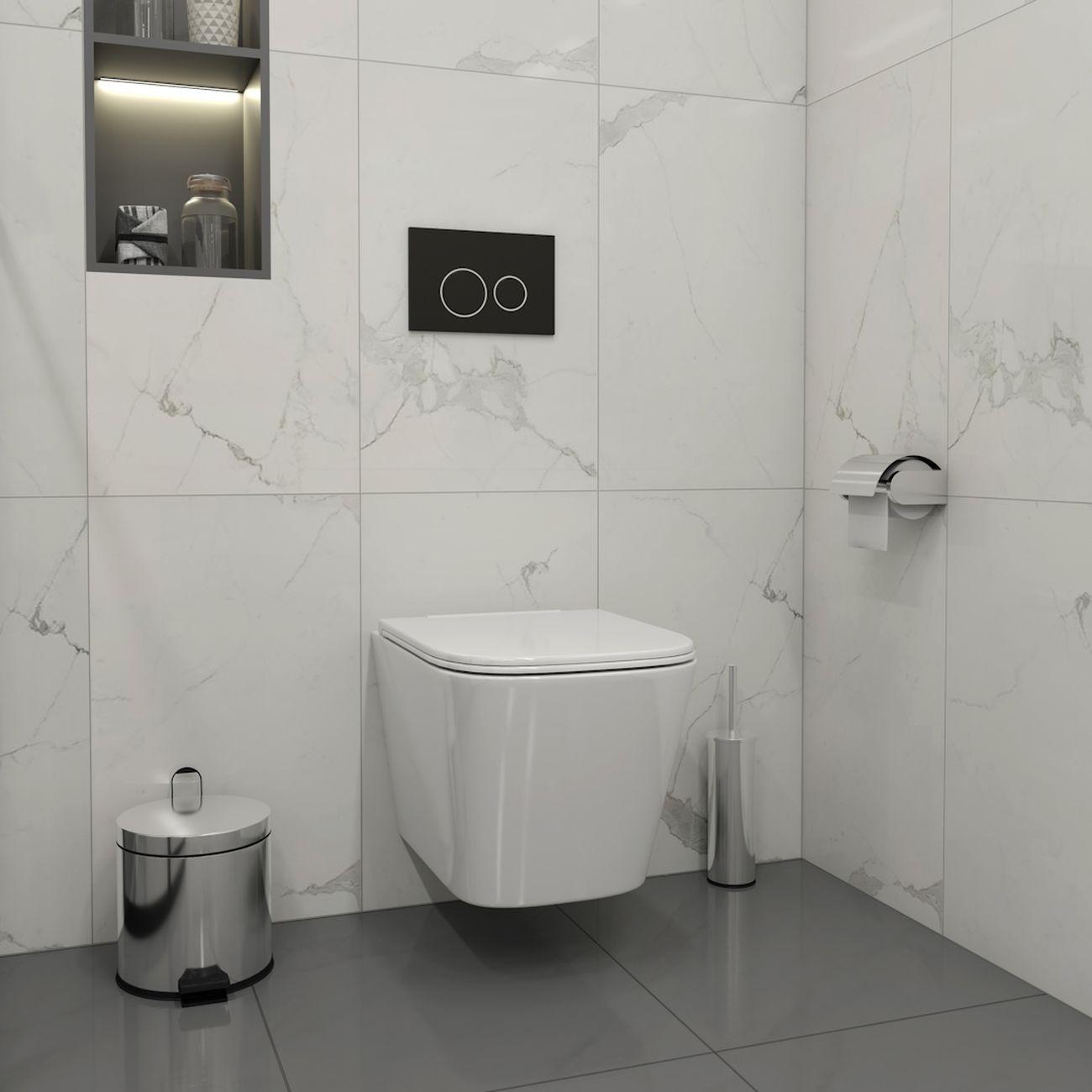 Комплекты для монтажа унитаза Teymi Helmi PP Vortex кнопка черная / хром F16554