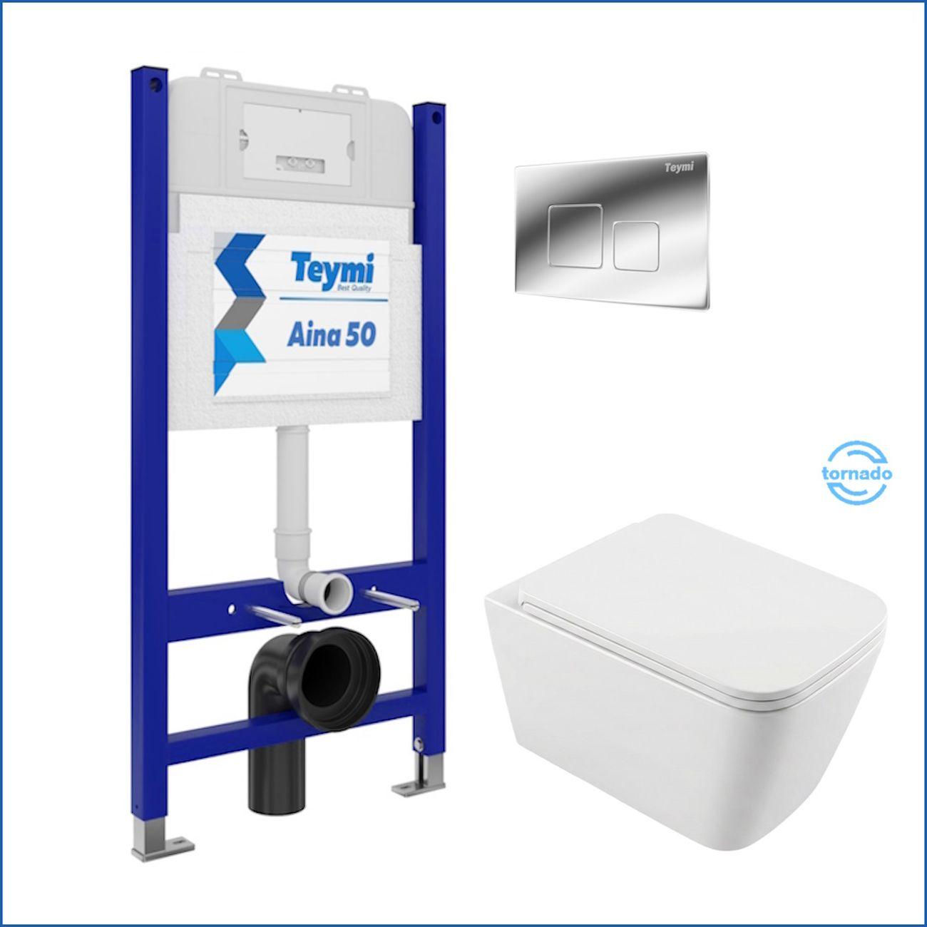 Комплекты для монтажа унитаза Teymi Helmi PP Vortex кнопка хром F16560