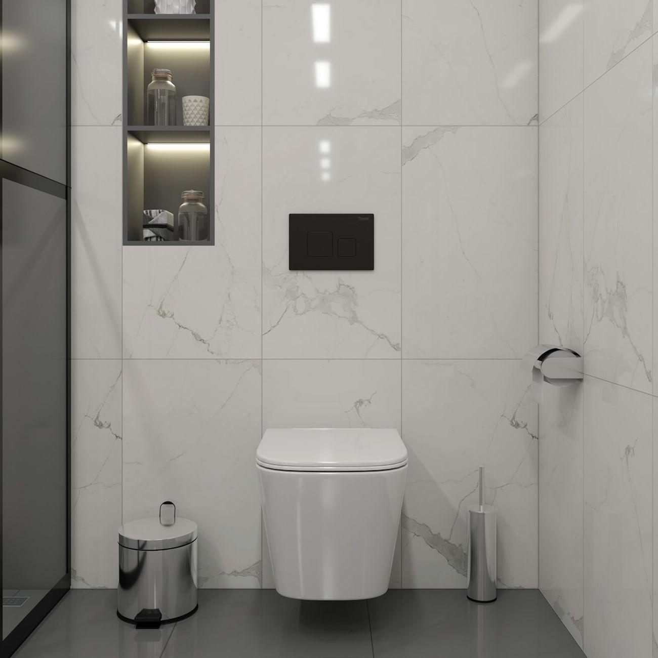 Комплекты для монтажа унитаза Teymi Helmi PP Vortex кнопка черная F16561