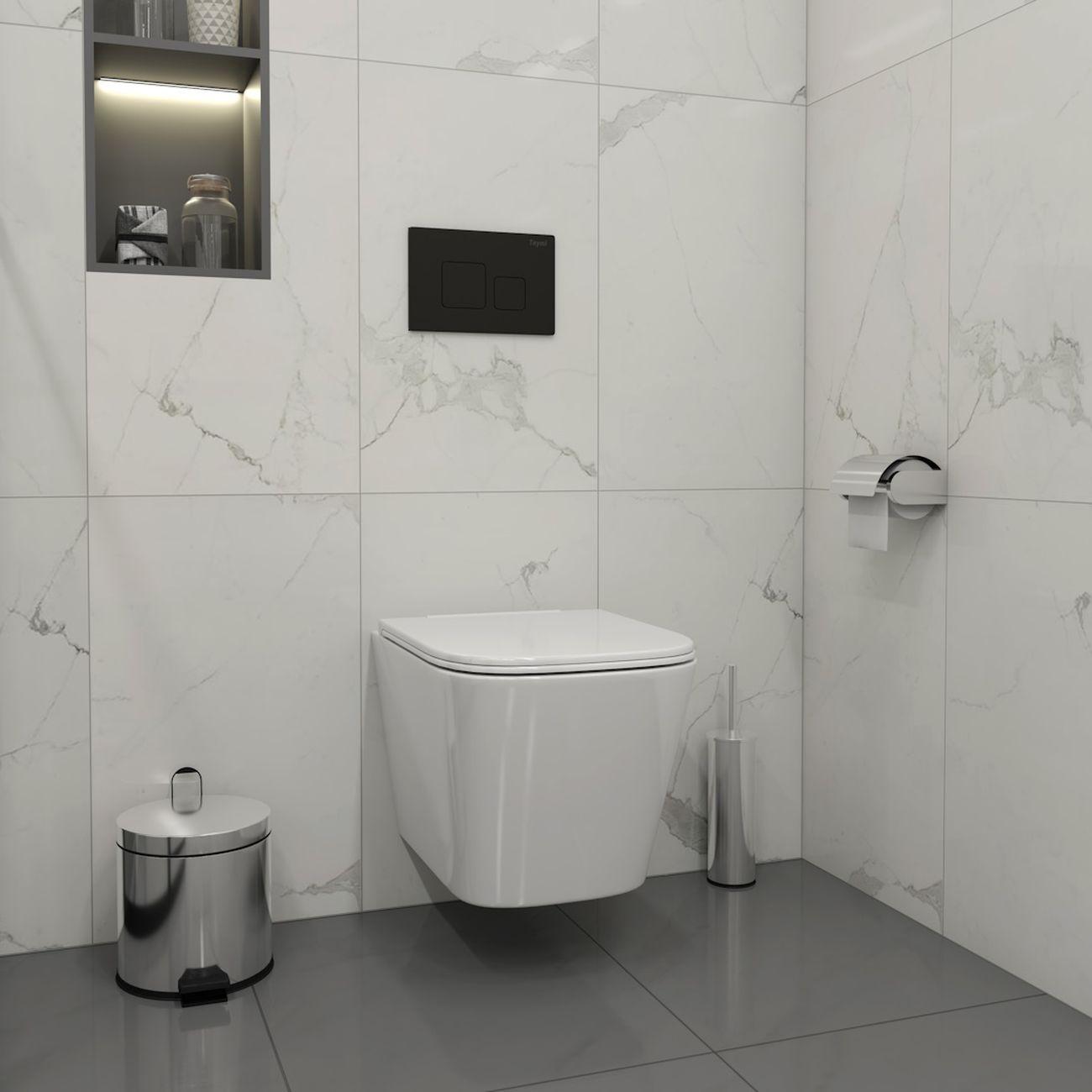 Комплекты для монтажа унитаза Teymi Helmi PP Vortex кнопка черная F16561