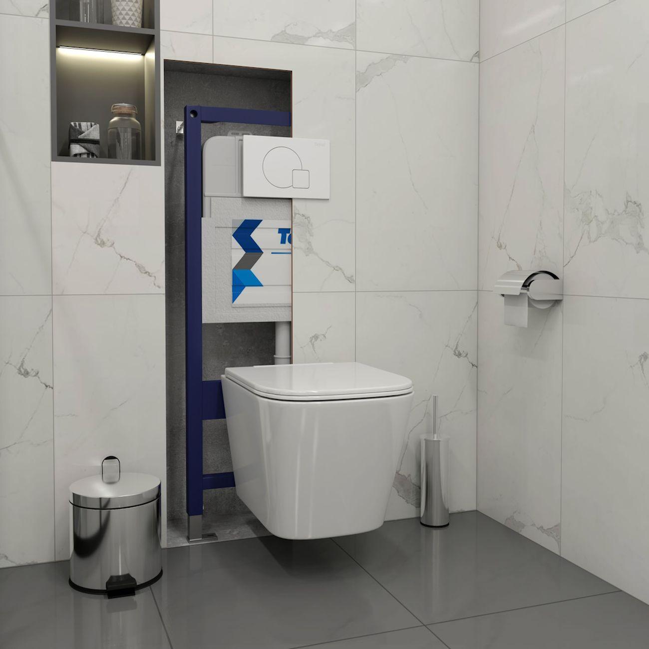 Комплекты для монтажа унитаза Teymi Helmi PP Vortex кнопка белая F16565