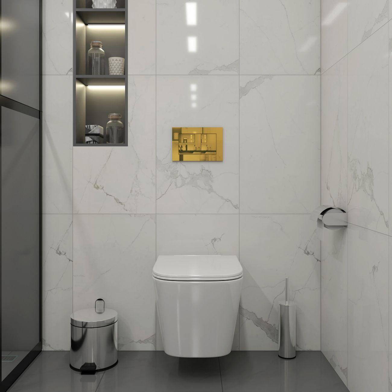 Комплекты для монтажа унитаза Teymi Helmi PP Vortex кнопка золото F16566