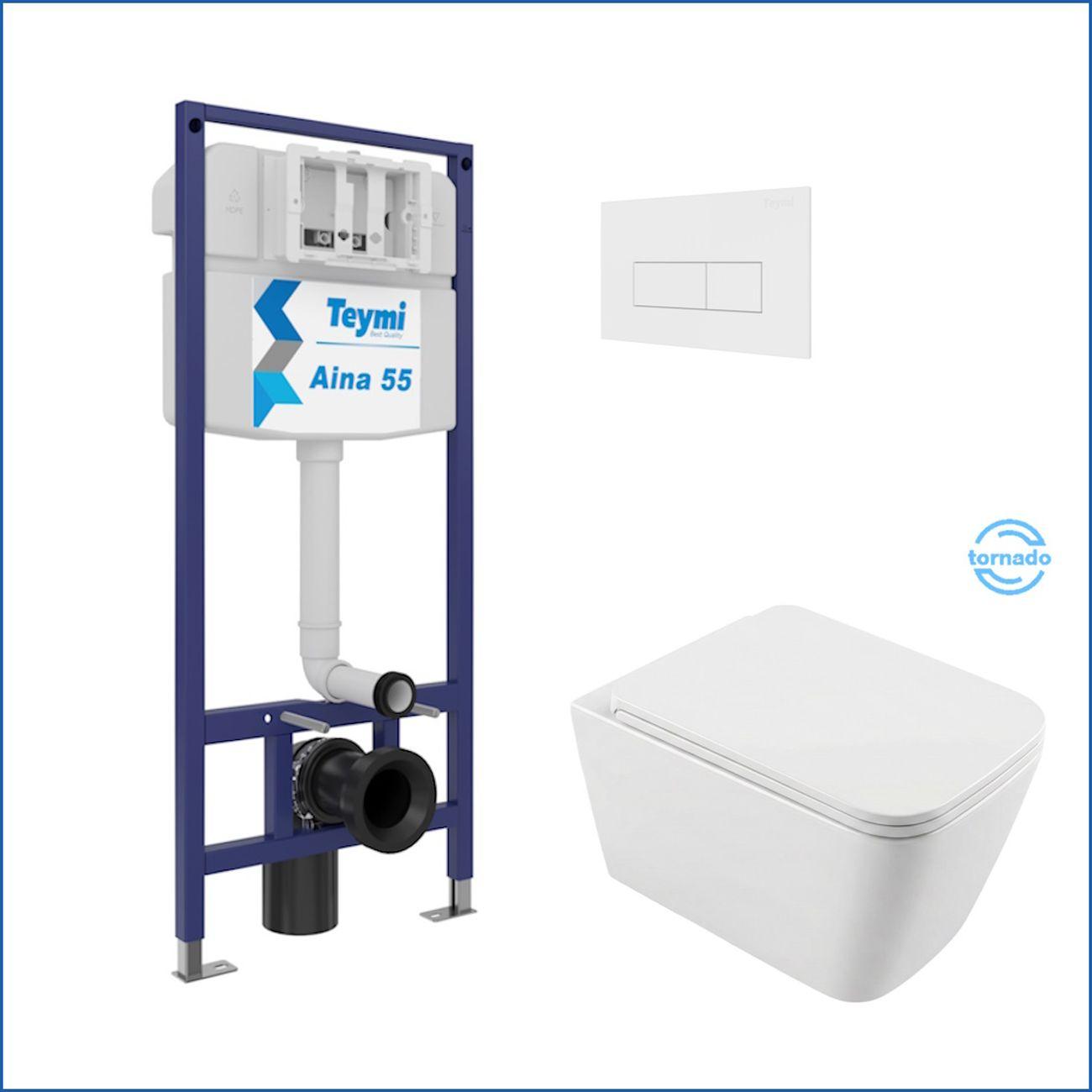 Комплекты для монтажа унитаза Teymi Helmi PP Vortex кнопка белая F16570