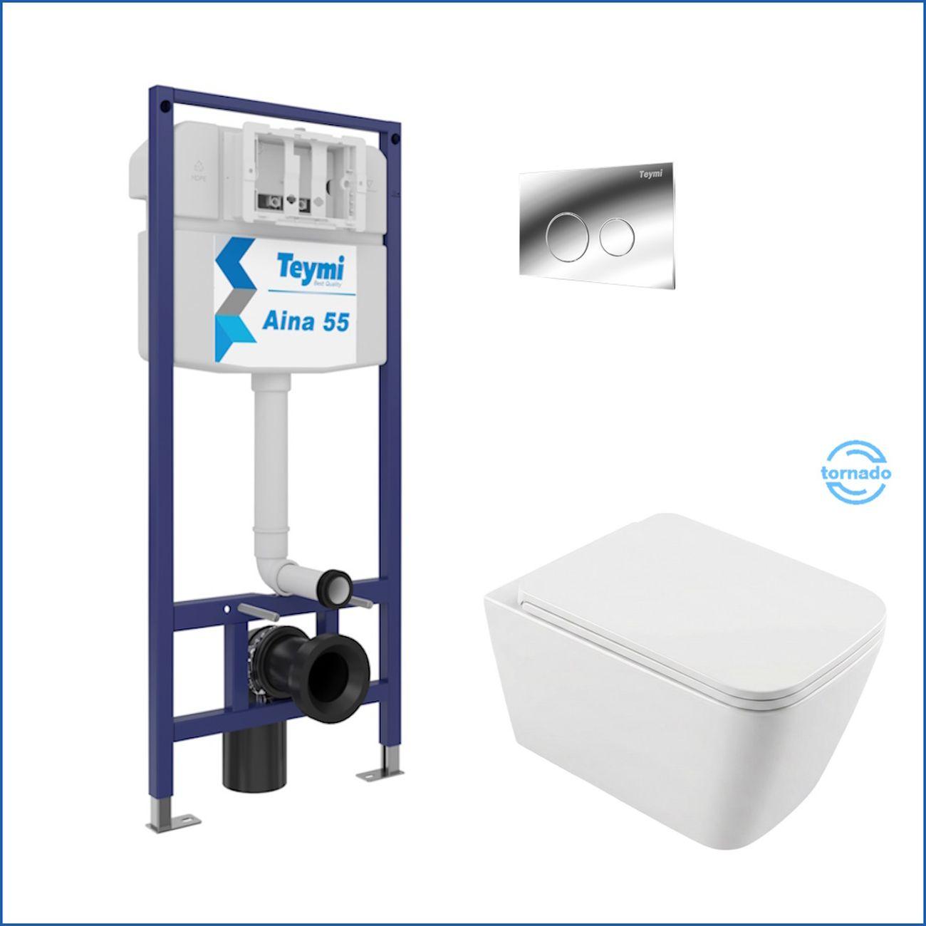 Комплекты для монтажа унитаза Teymi Helmi PP Vortex кнопка хром F16574