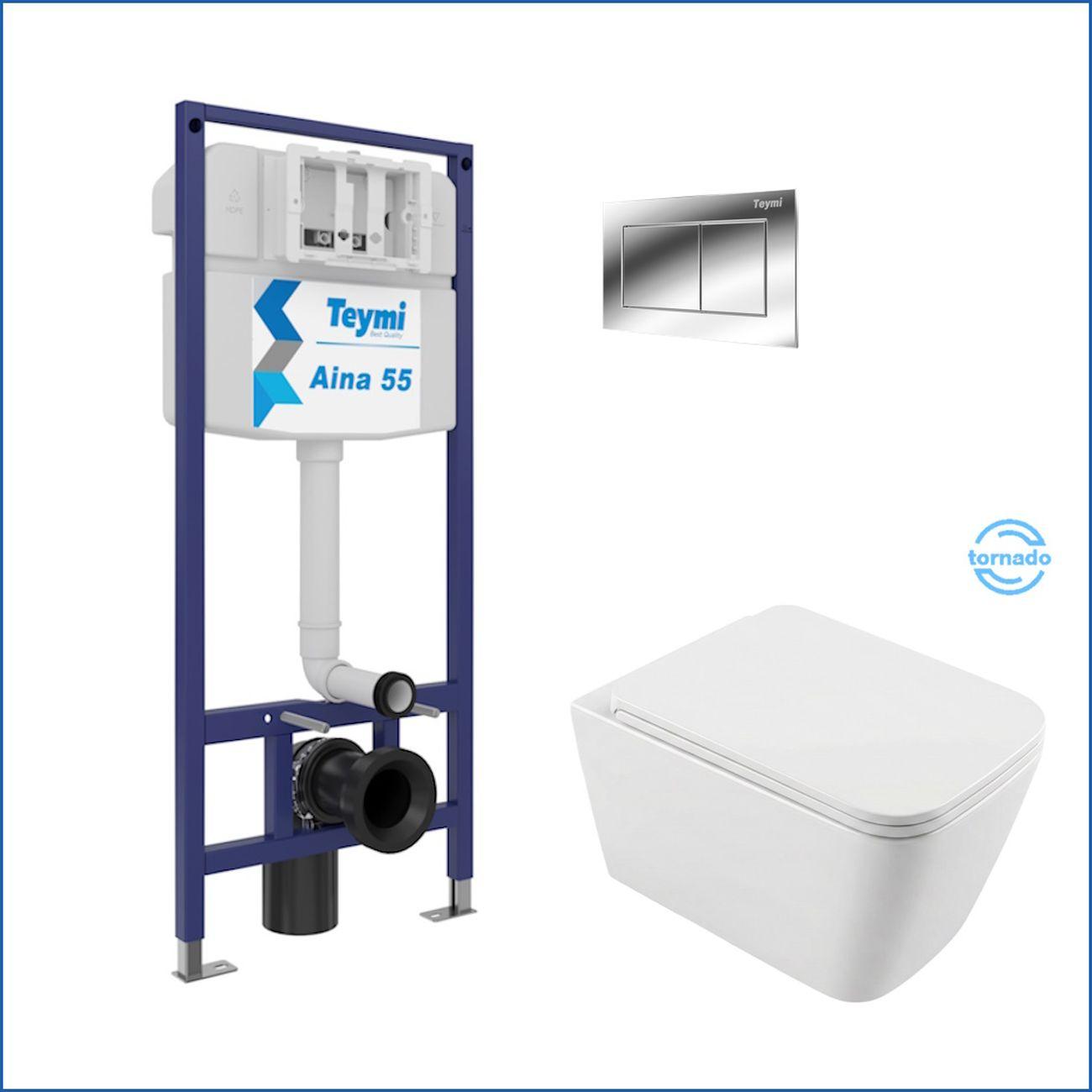 Комплекты для монтажа унитаза Teymi Helmi PP Vortex кнопка хром F16580