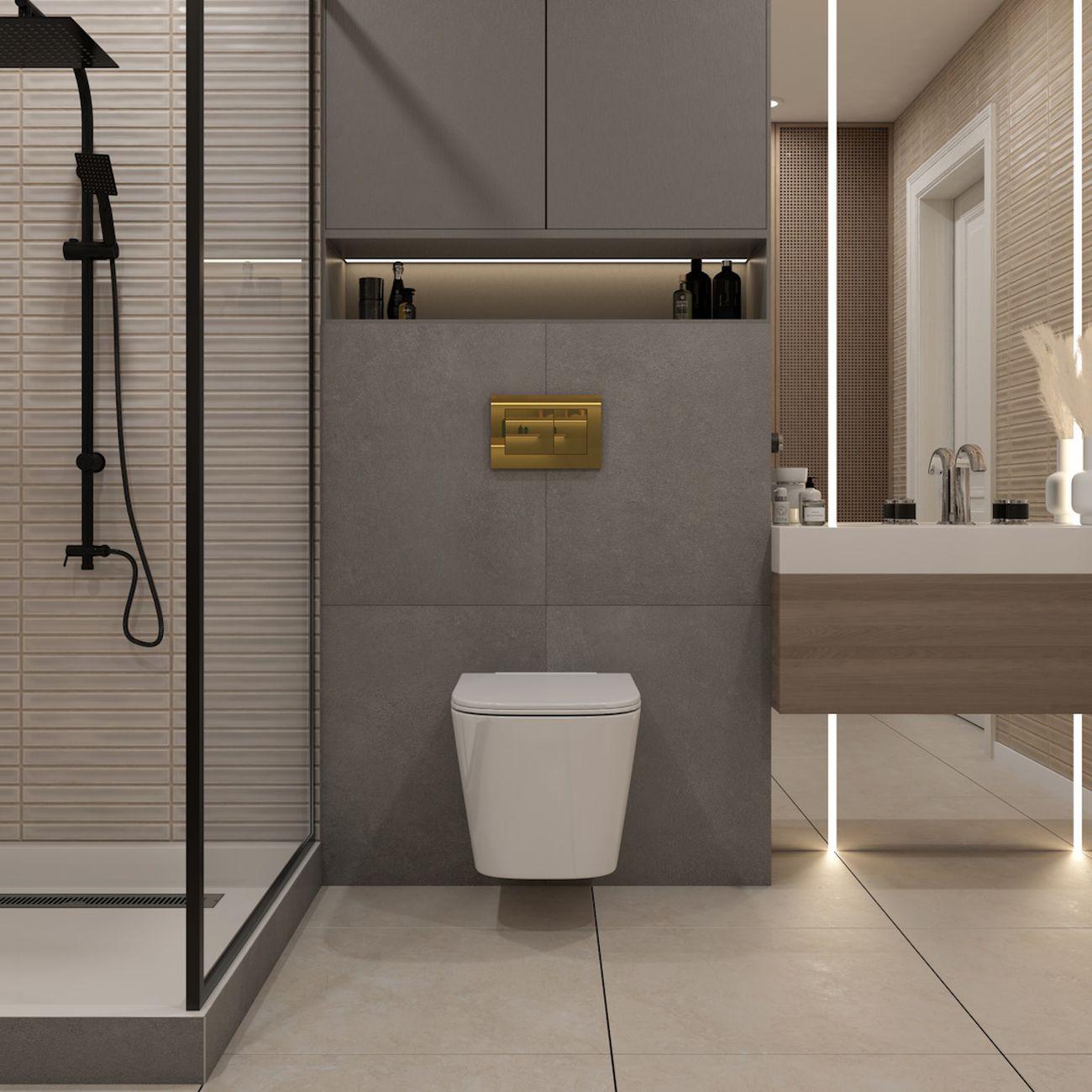 Комплекты для монтажа унитаза Teymi Helmi PP Vortex кнопка золото F16590