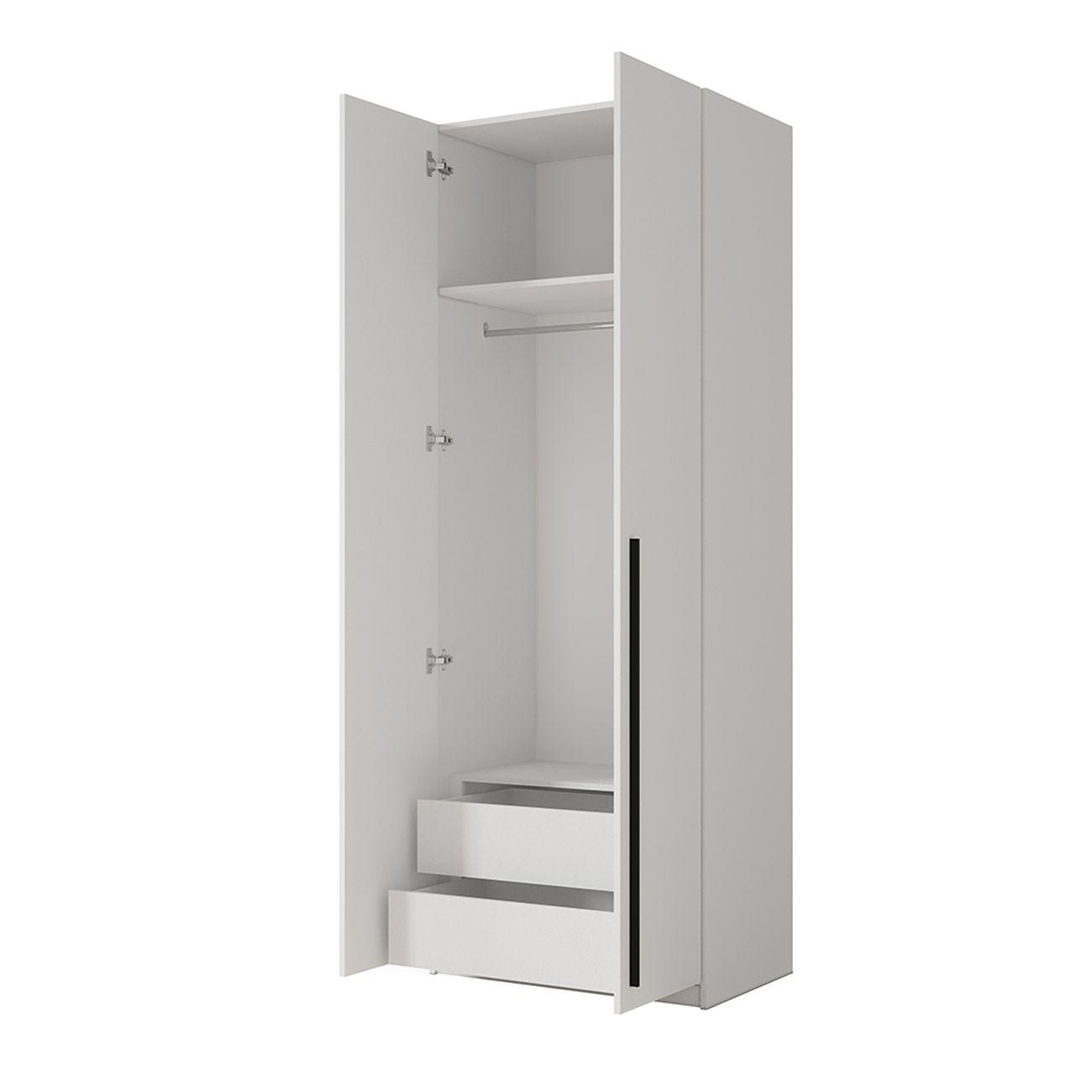 Шкаф распашной Принцесса Мелания София 3022, ящики, полка и штанга 80х52х220 белый