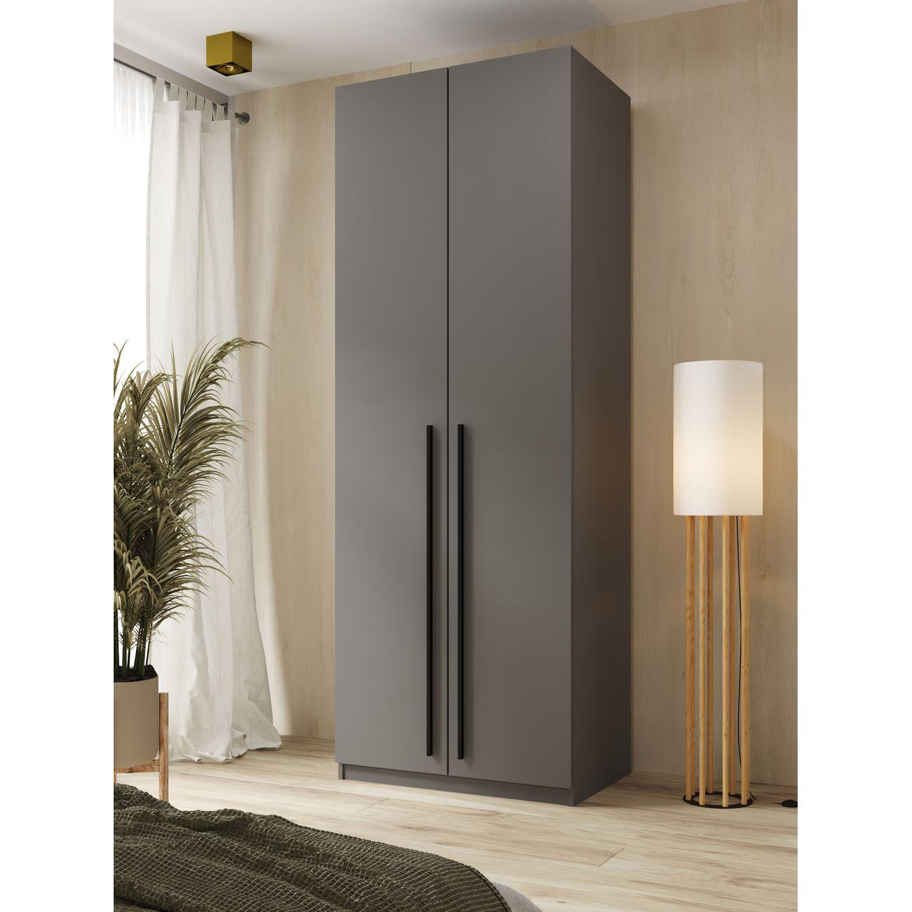 Шкаф распашной Принцесса Мелания София 3122, ящики, полка, штанга 80х52х220 графит