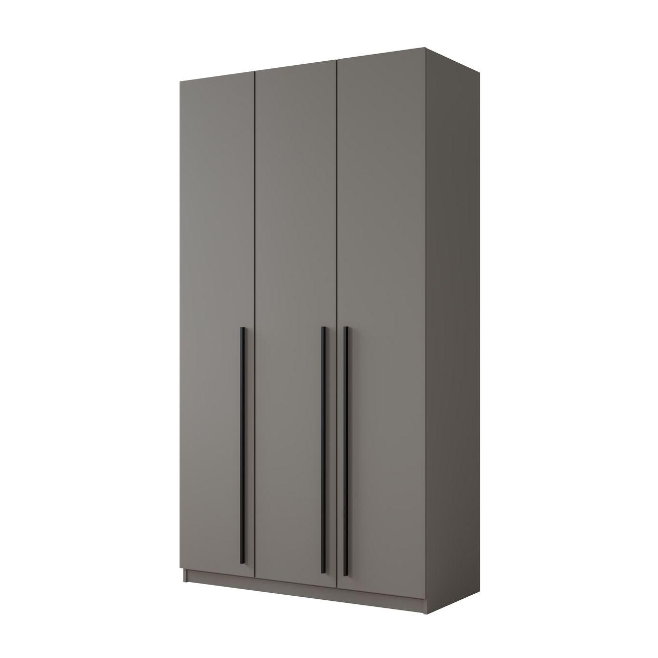 Шкаф распашной Принцесса Мелания София 3123 ящики, полки, штанга 120х52х220 графит