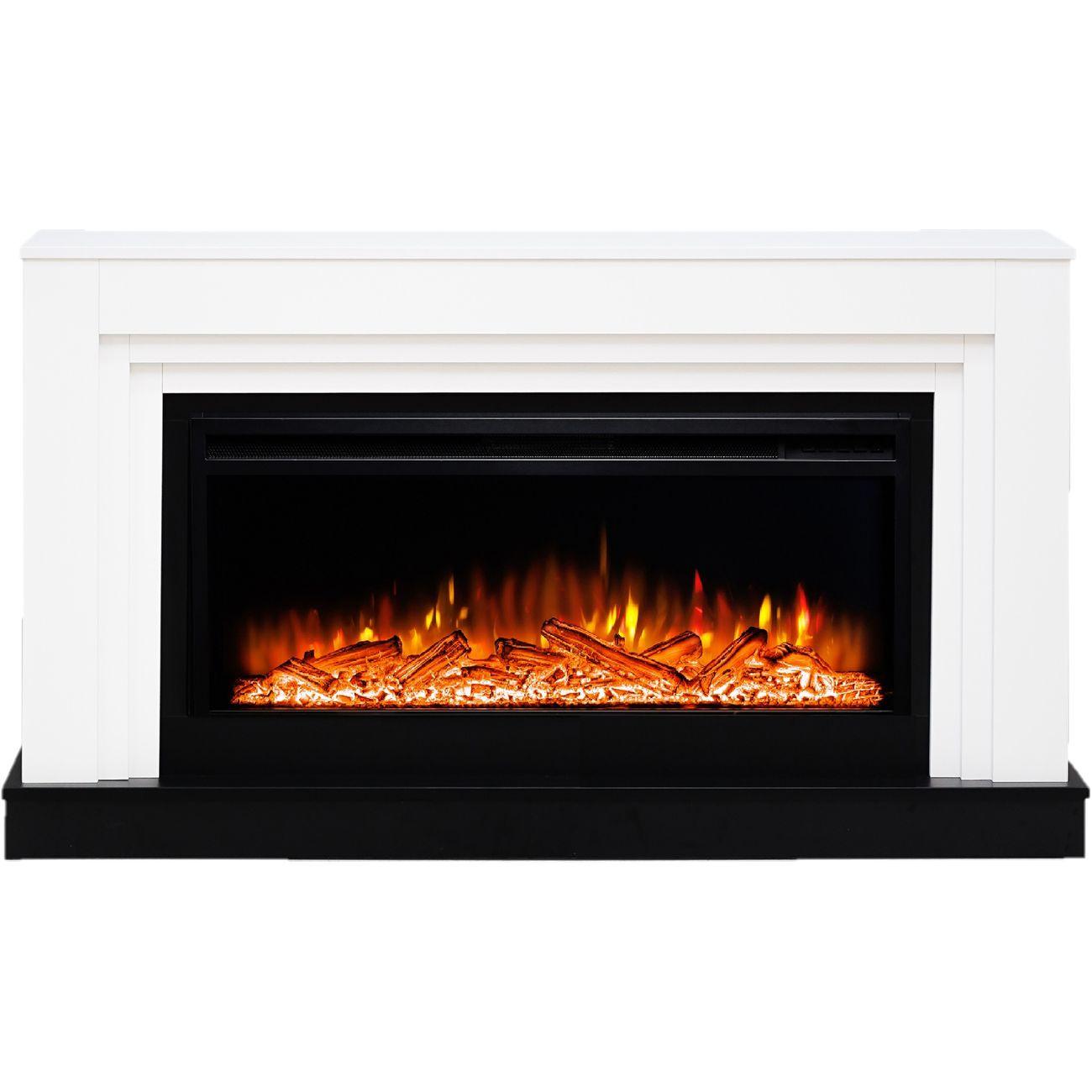 Электрокамин ELEKAM Delta с очагом Pulsar 38 белый с черным