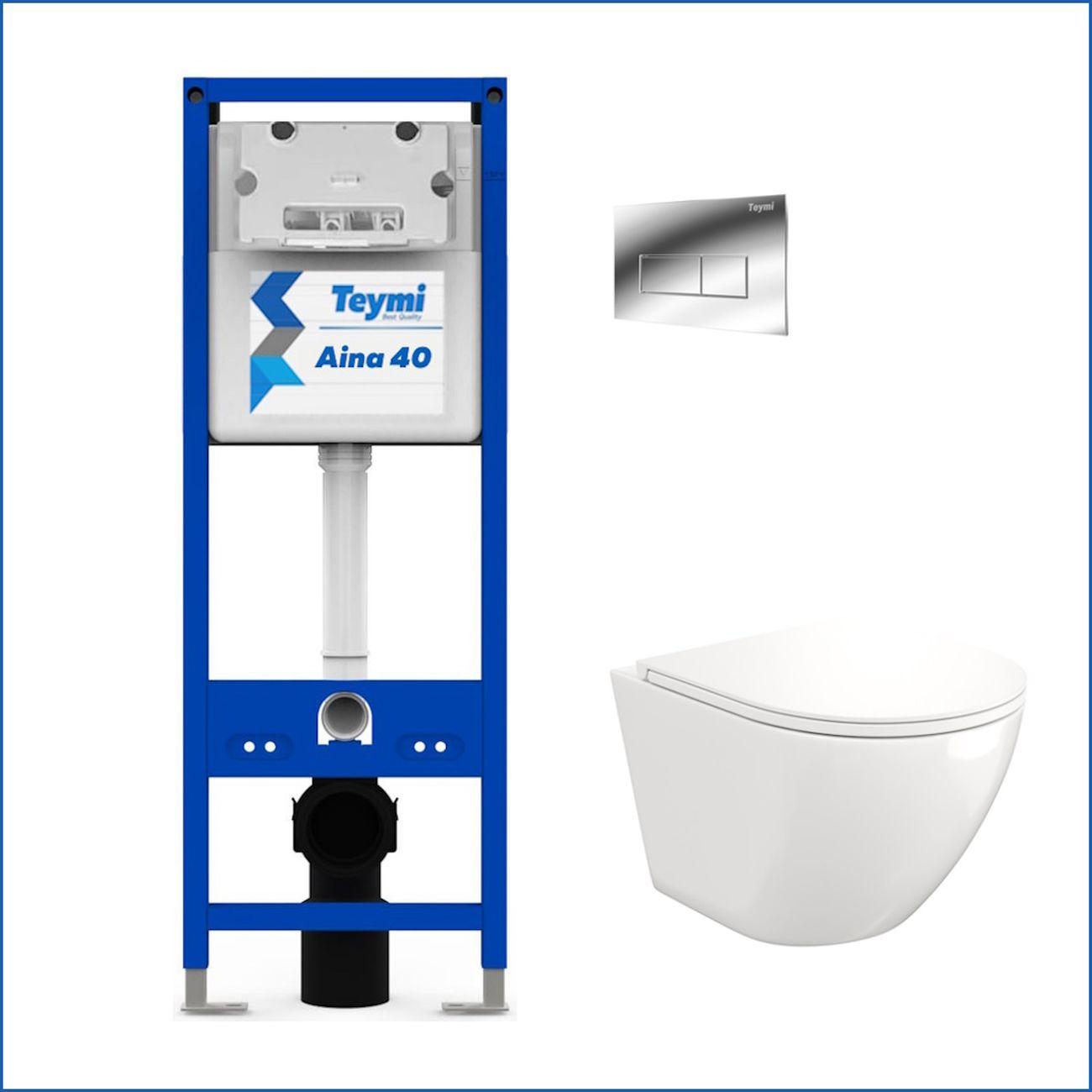 Комплекты для монтажа унитаза Teymi Lina S кнопка хром F16601