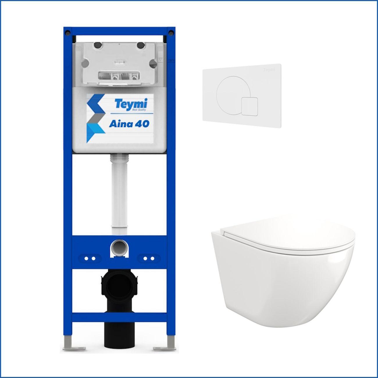 Комплекты для монтажа унитаза Teymi Lina S кнопка белая F16615