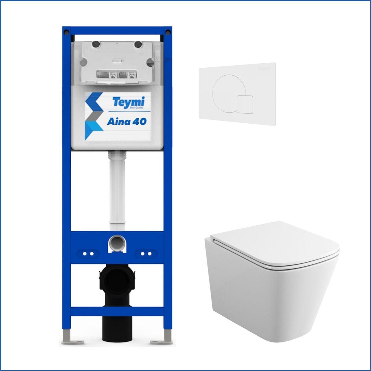 Комплекты для монтажа унитаза Teymi Helmi S кнопка белая F16639